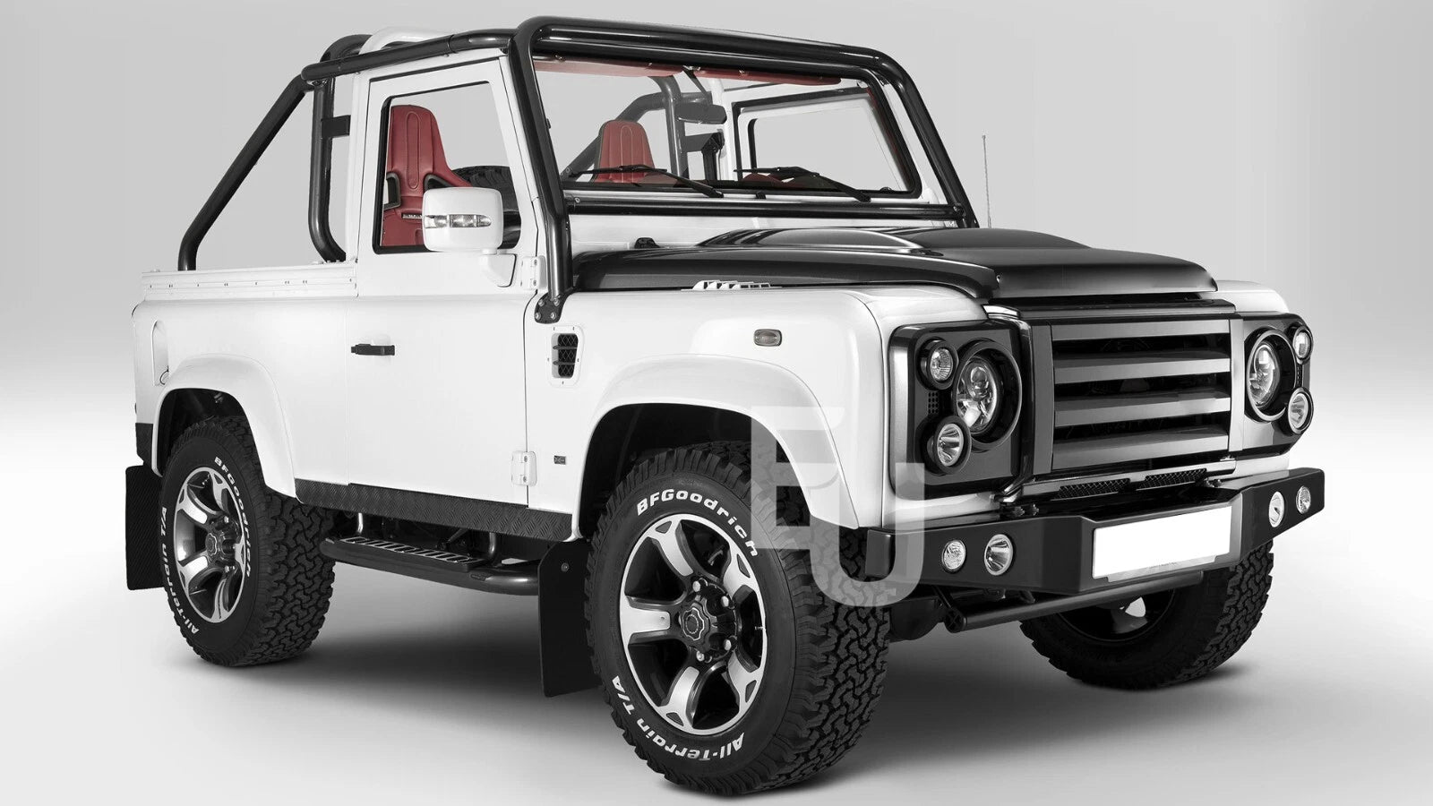 FOR LAND ROVER DEFENDER FRONT SVX STYLE GRILLE & HEADLAMP SURROUND LIGHTS