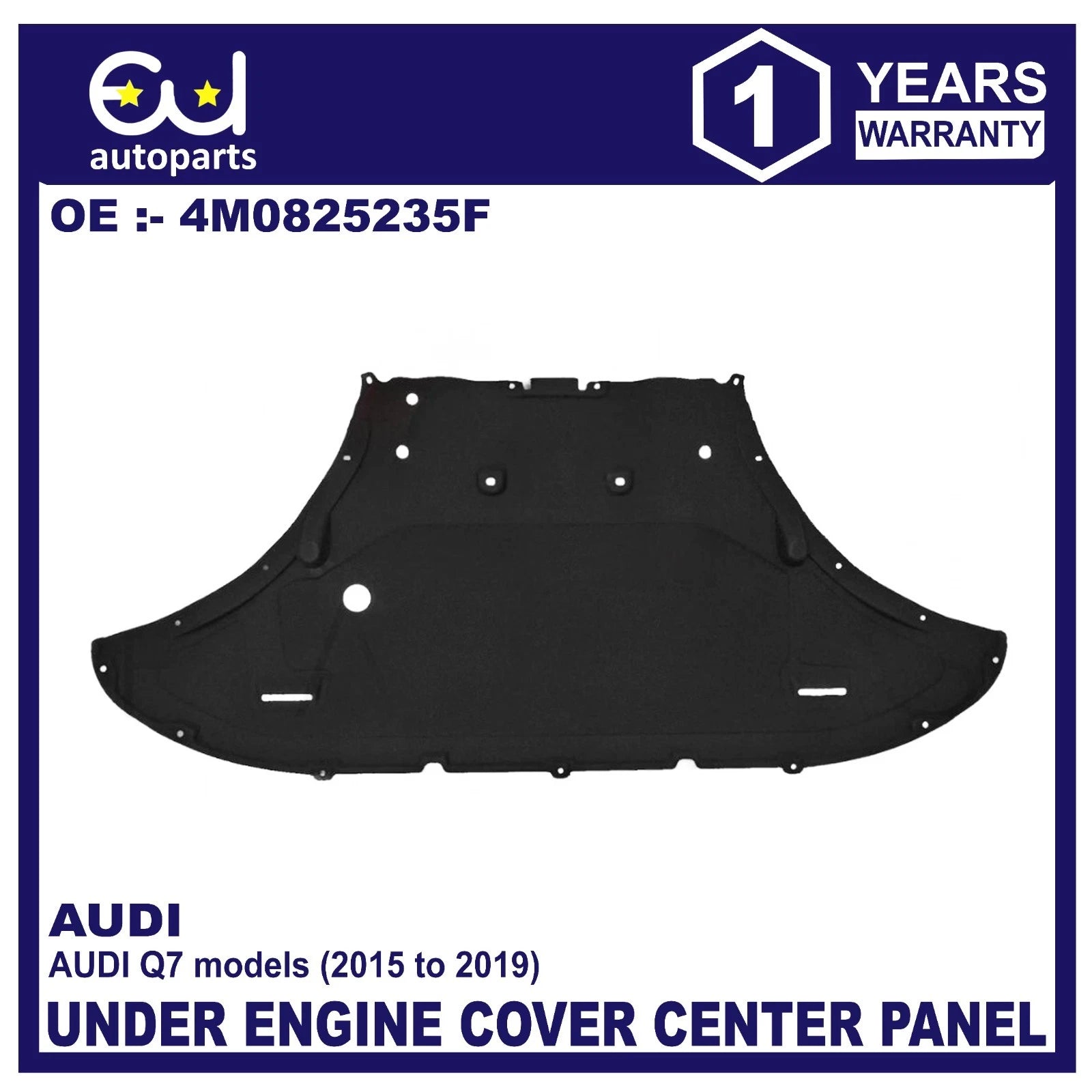 AUDI Q7 S LINE 2015-2019 UNDER ENGINE COVER UNDERTRAY SPLASH GUARD CENTER PANEL