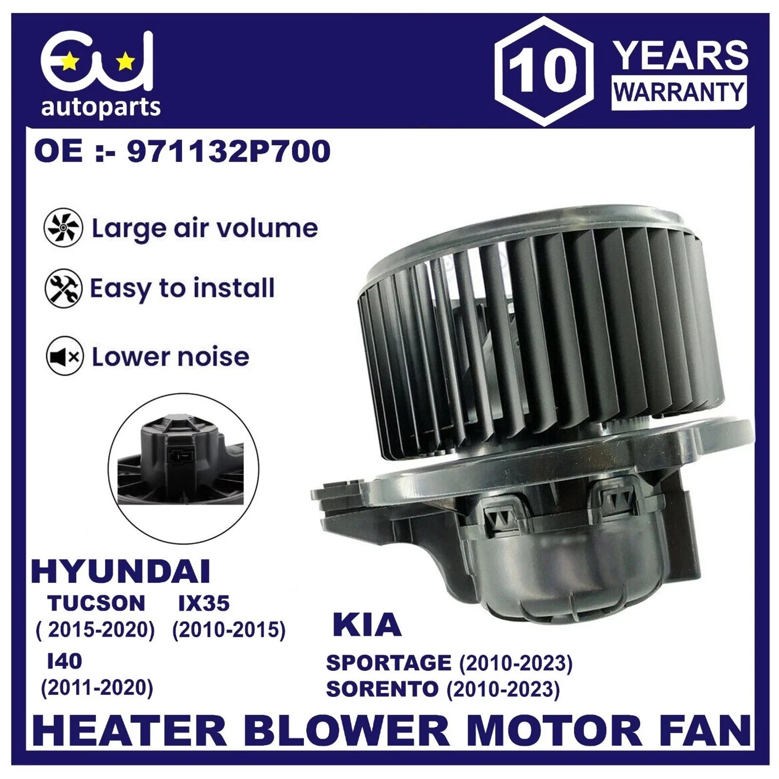 HEATER BLOWER MOTOR FAN FOR HYUNDAI I40 TUCSON IX35 KIA SPORTAGE SORENTO 10-23
