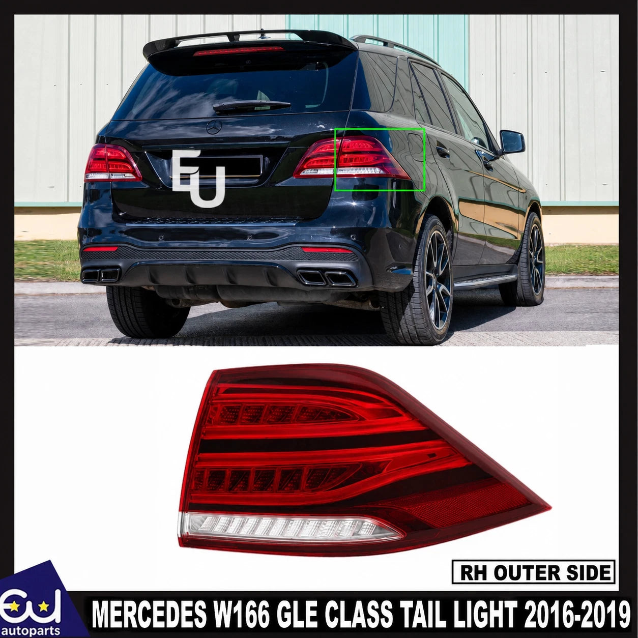 FOR MERCEDES GLE CLASS W166 LED RIGHT DRIVER REAR OUTER TAIL LIGHT LAMP 16-19