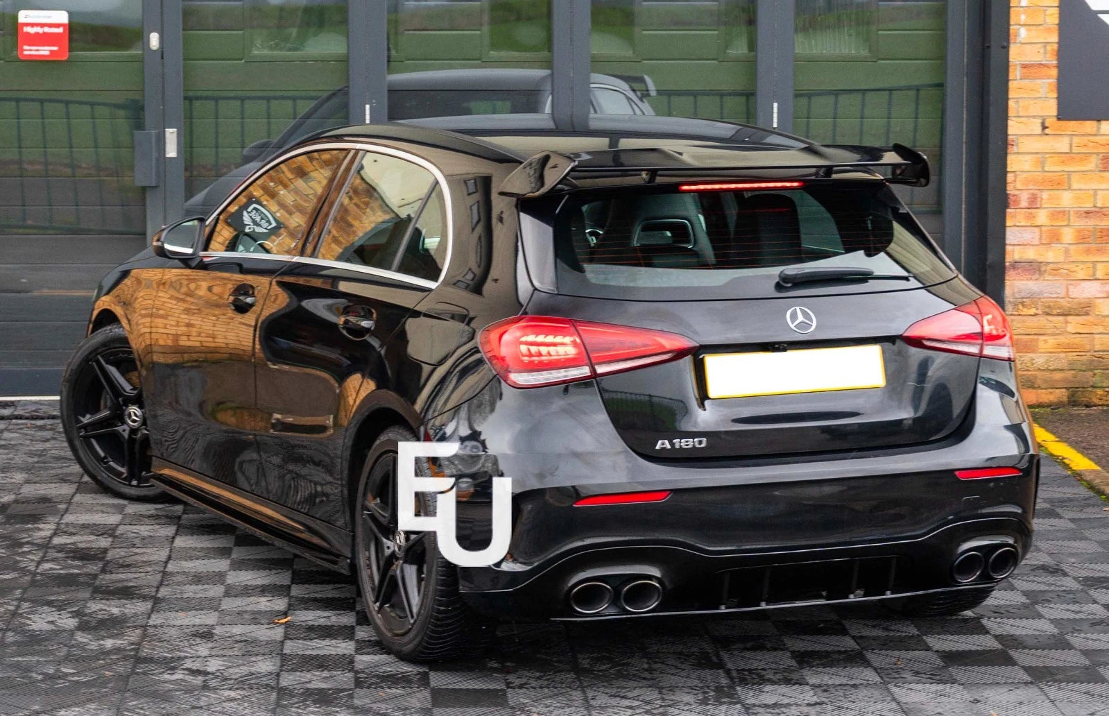 FOR MERCEDES A CLASS HATCH REAR BUMPER DIFFUSER &TAILPIPES W177 A45 AMG LOOK 19+