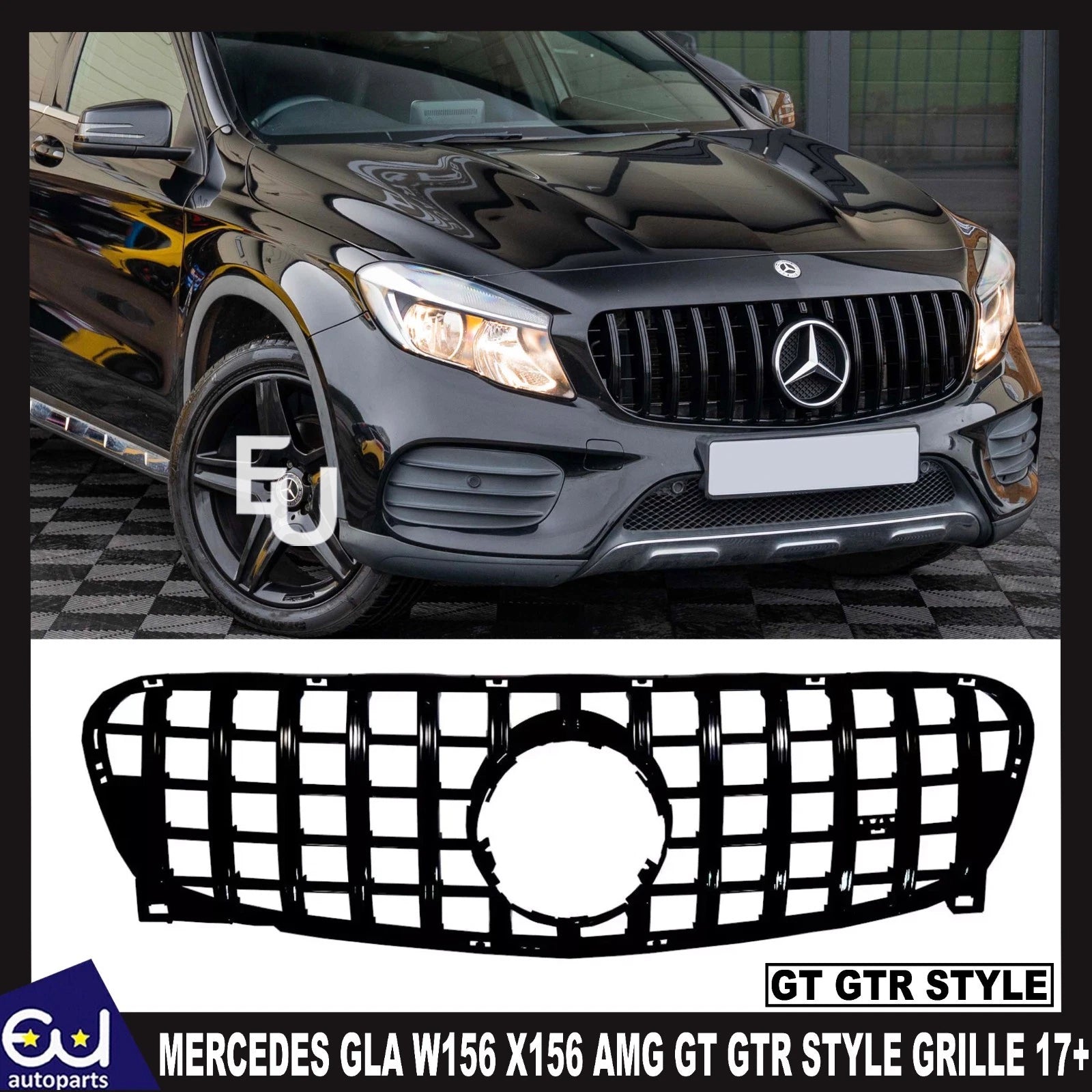 FOR MERCEDES GLA W156 X156 AMG PANAMERICANA GT GTR STYLE GRILLE GRILL GLOSS 17+