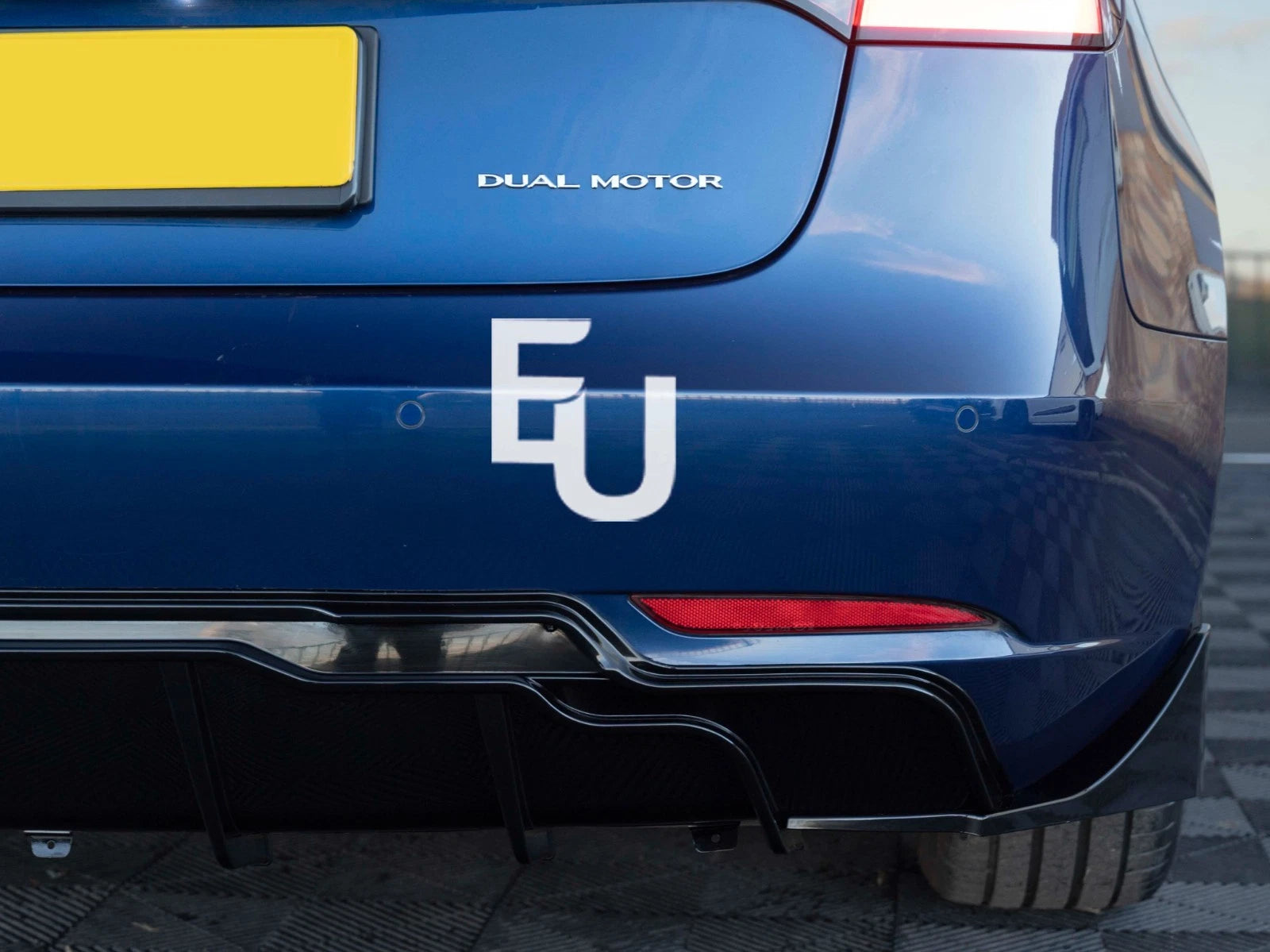 FOR TESLA MODEL 3 REAR BUMPER DIFFUSER LIP SPLITTER GLOSS BLACK 2017-2023