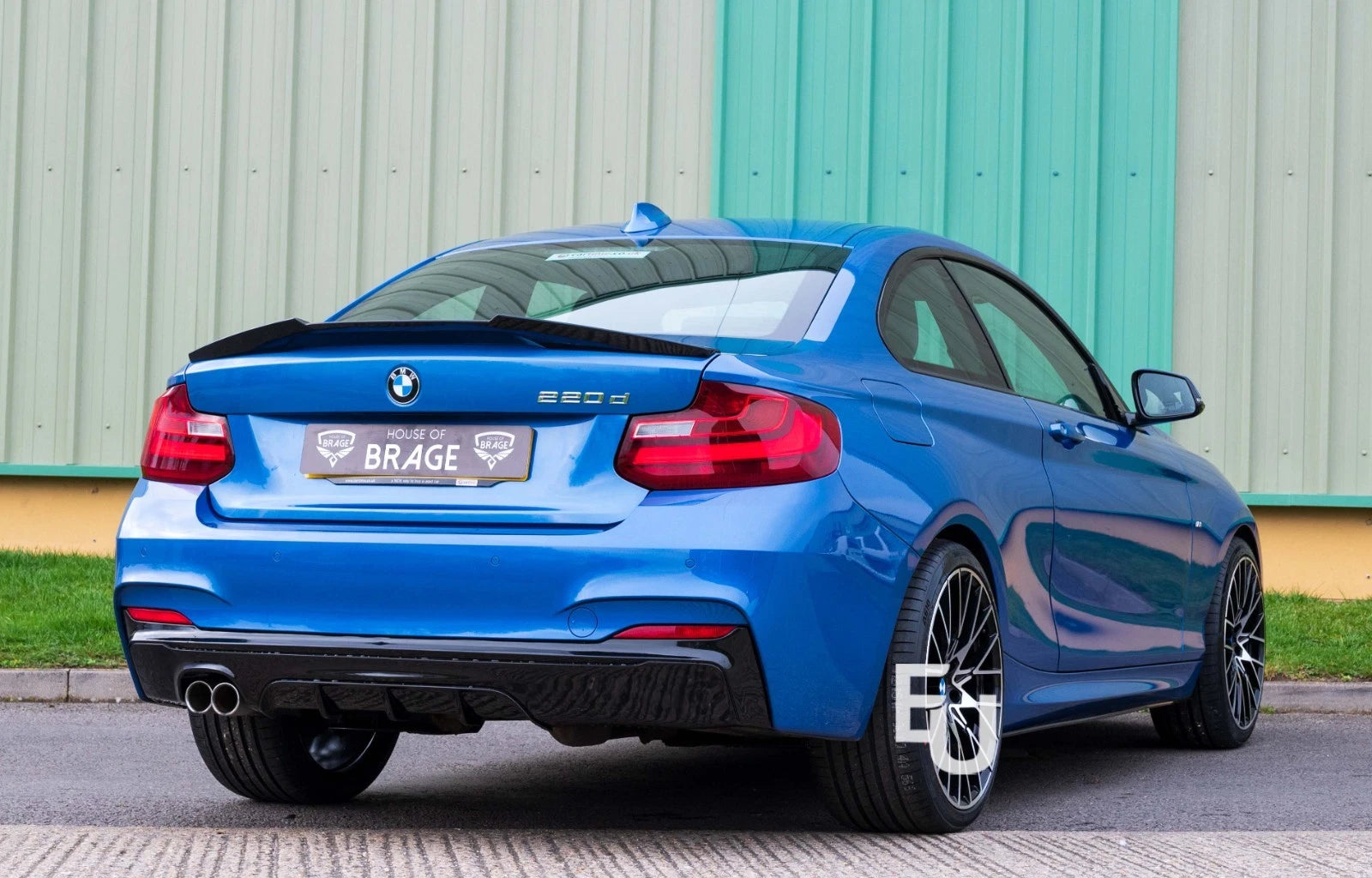FOR BMW 2 SERIES F22 F23 MP STYLE REAR BUMPER DIFFUSER DUAL EXHAUST GLOSS BLACK
