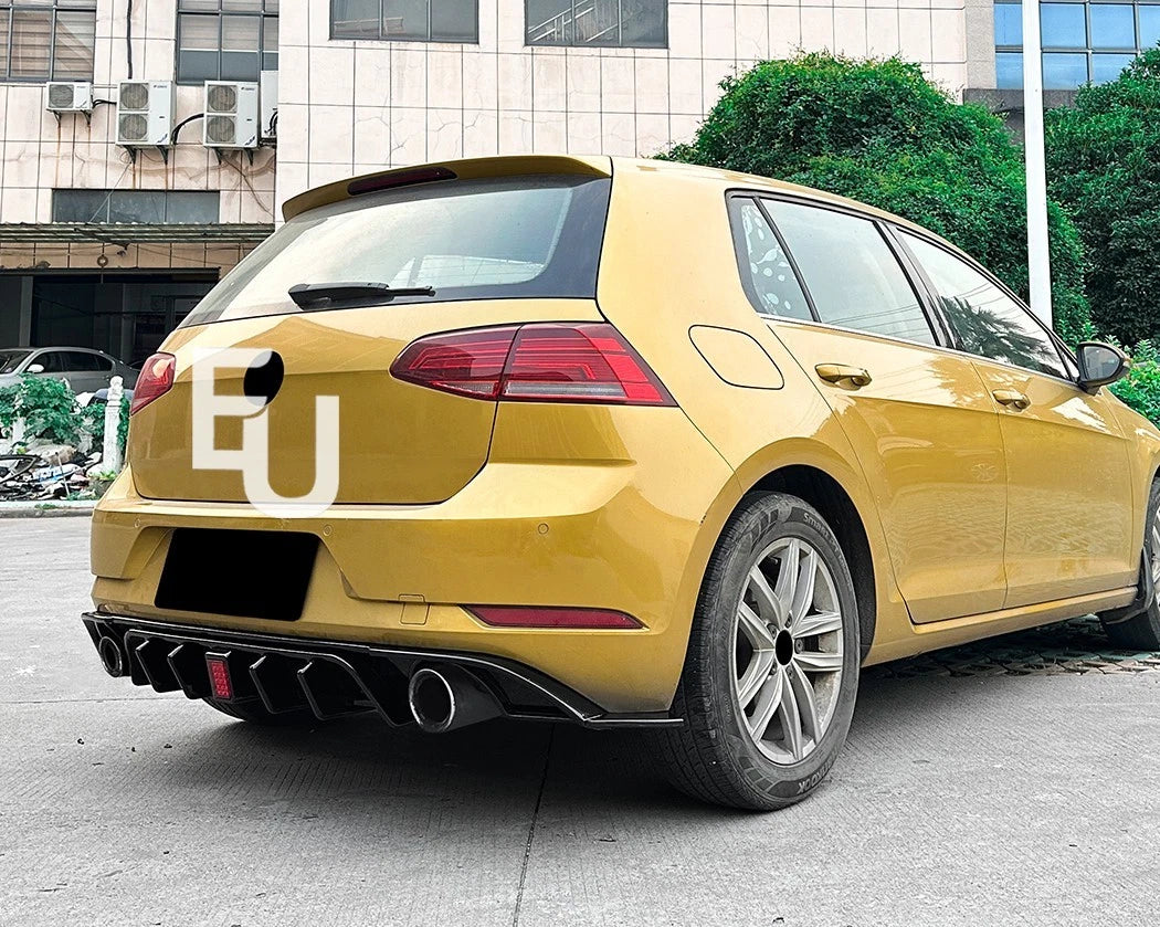 REAR DIFFUSER F1 LIGHT TCR STYLE GLOSS BLACK FOR VW GOLF MK7.5 GTI GTE GTD 16-20