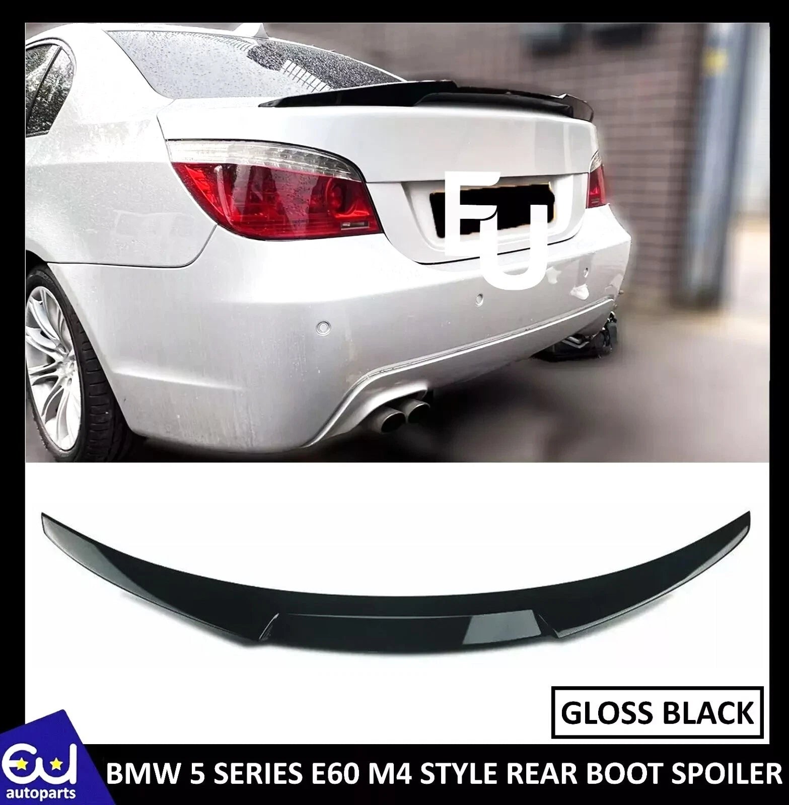 REAR BOOT TRUNK SPOILER LIP M4 STYLE FOR BMW 5 SERIES E60 03-10 GLOSS BLACK