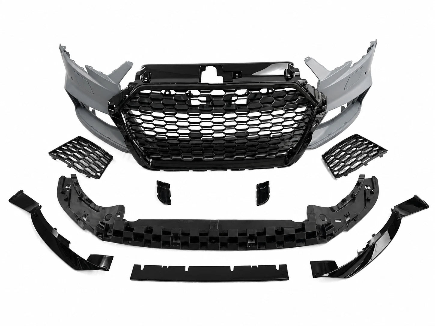 FRONT BUMPER RS3 STYLE LOOK CONVERSION FOR AUDI A3 SEDAN 8V 2016-2020 W/SPLITTER