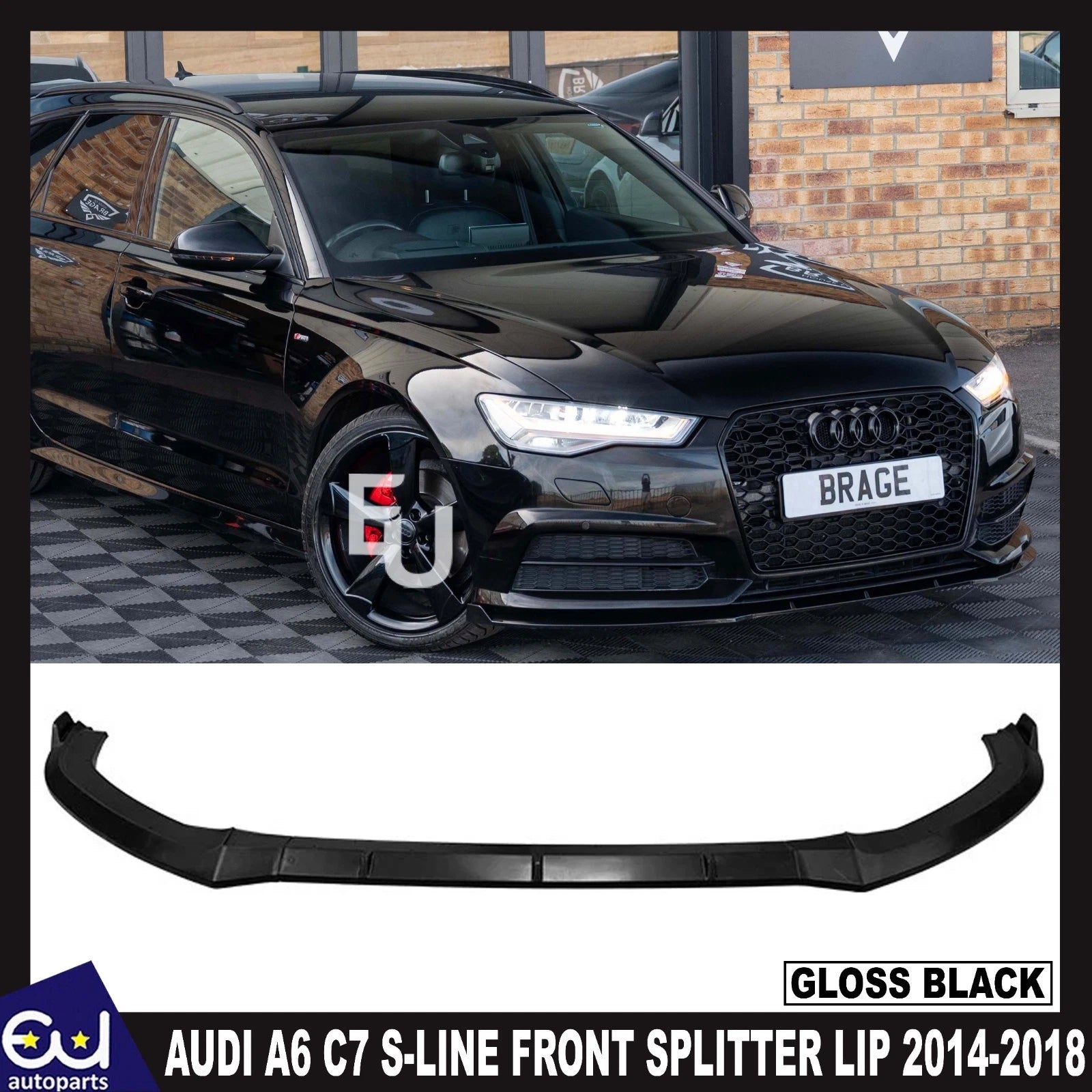 FOR AUDI A6 C7 S-LINE SALOON/AVANT FRONT BUMPER LIP SPOILER SPLITTER 2014-2018
