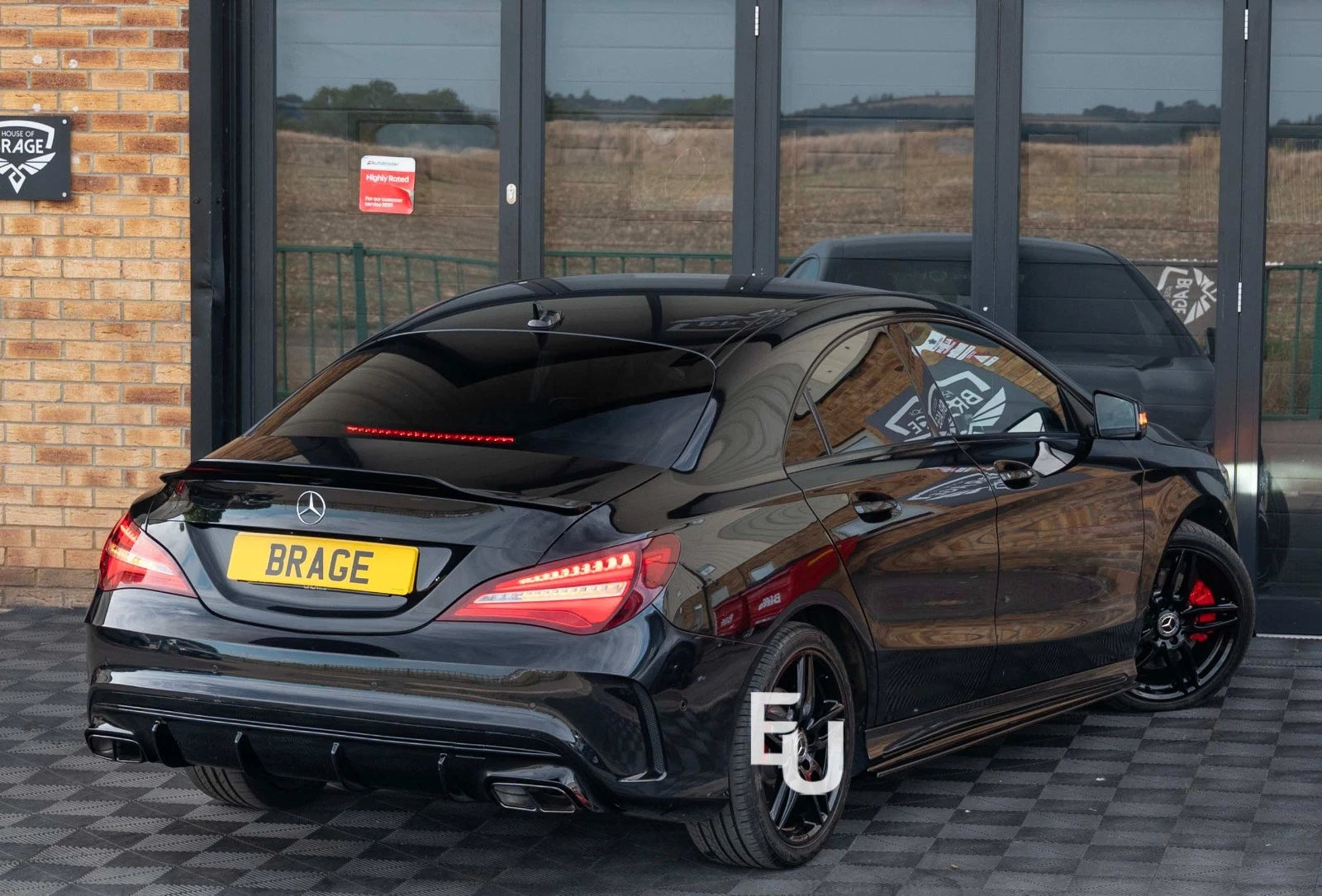REAR DIFFUSER FOR MERCEDES AMG W117 C117 CLA45 GLOSS BLK QUAD EXHAUST TAIL PIPE