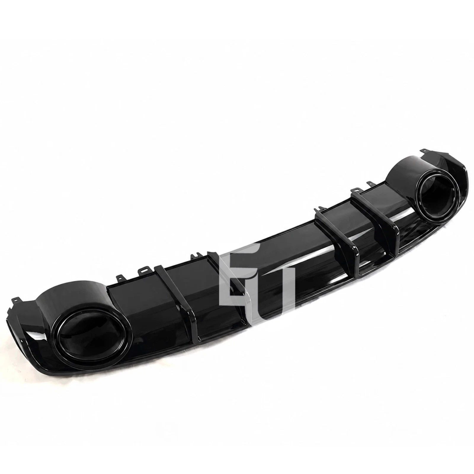 FOR AUDI A4 S4 B9 S-LINE RS4 LOOK REAR DIFFUSER W/TAILPIPE GLOSS BLACK 2015-2019