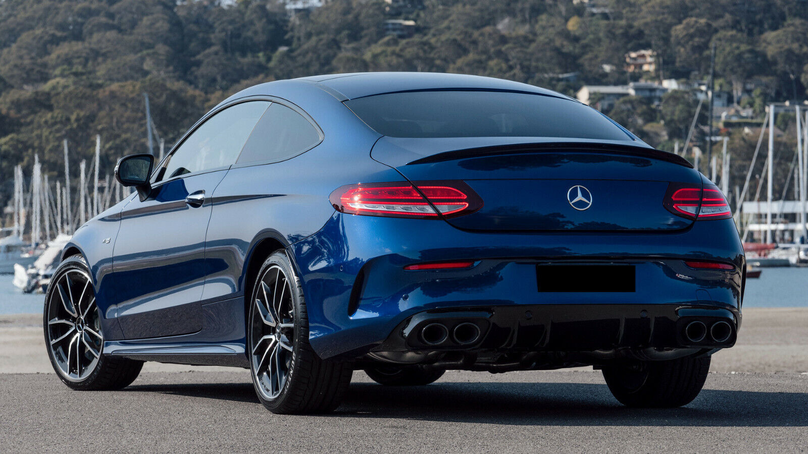 FOR MERCEDES C CLASS A205 C205 COUPE AMG C43 STYLE REAR DIFFUSER FACELIFT 2019+