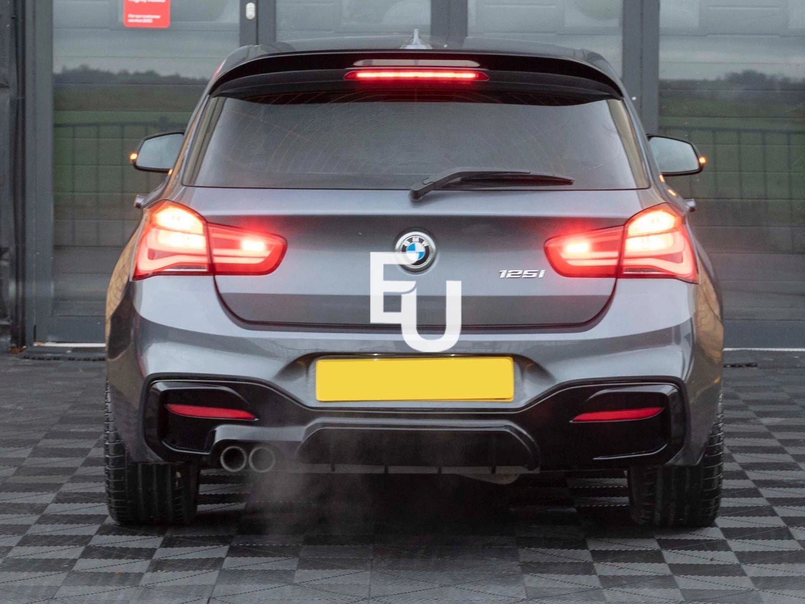FOR BMW 1 SERIES F20 F21 LCI GLOSS BLACK REAR DIFFUSER LIP VALANCE BUMPER 15-19