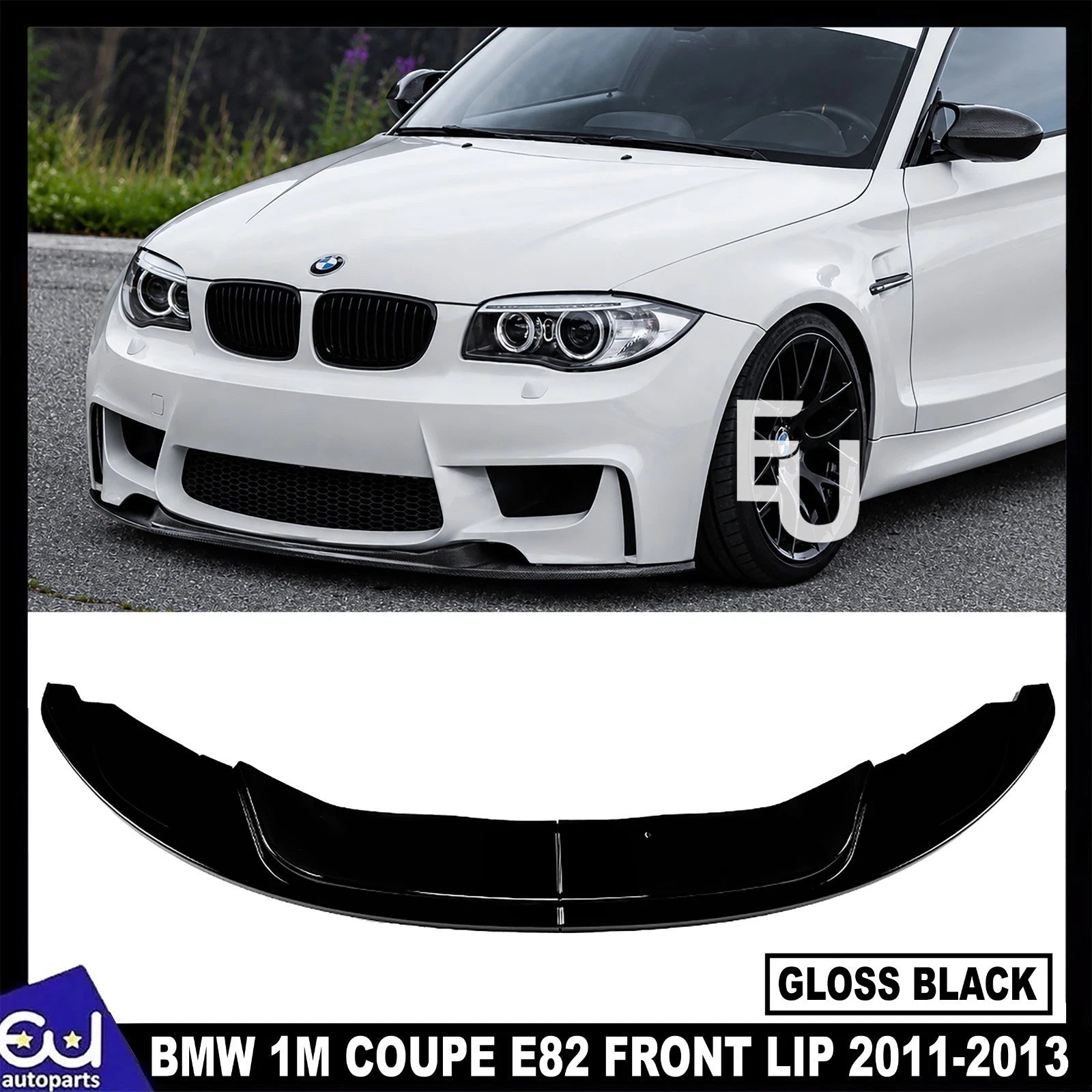 FOR BMW 1M COUPE E82 FRONT BUMPER SPLITTER LIP DIFFUSER BODY KIT GLOSS BLACK