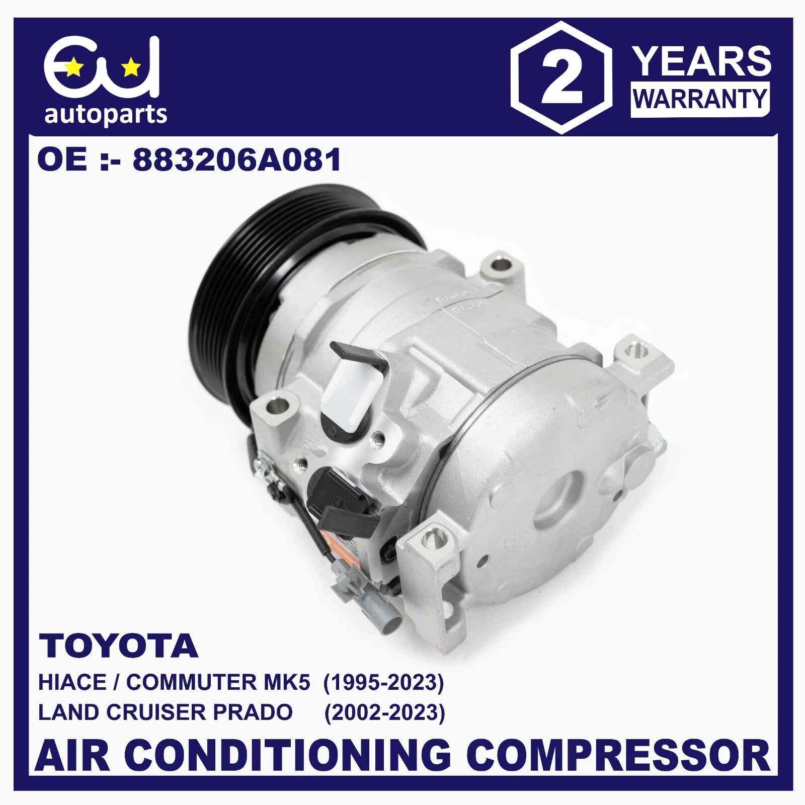 AIR CON AIR CONDITIONING COMPRESSOR FOR TOYOTA HIACE MK5 LAND CRUISER PRADO 2.5