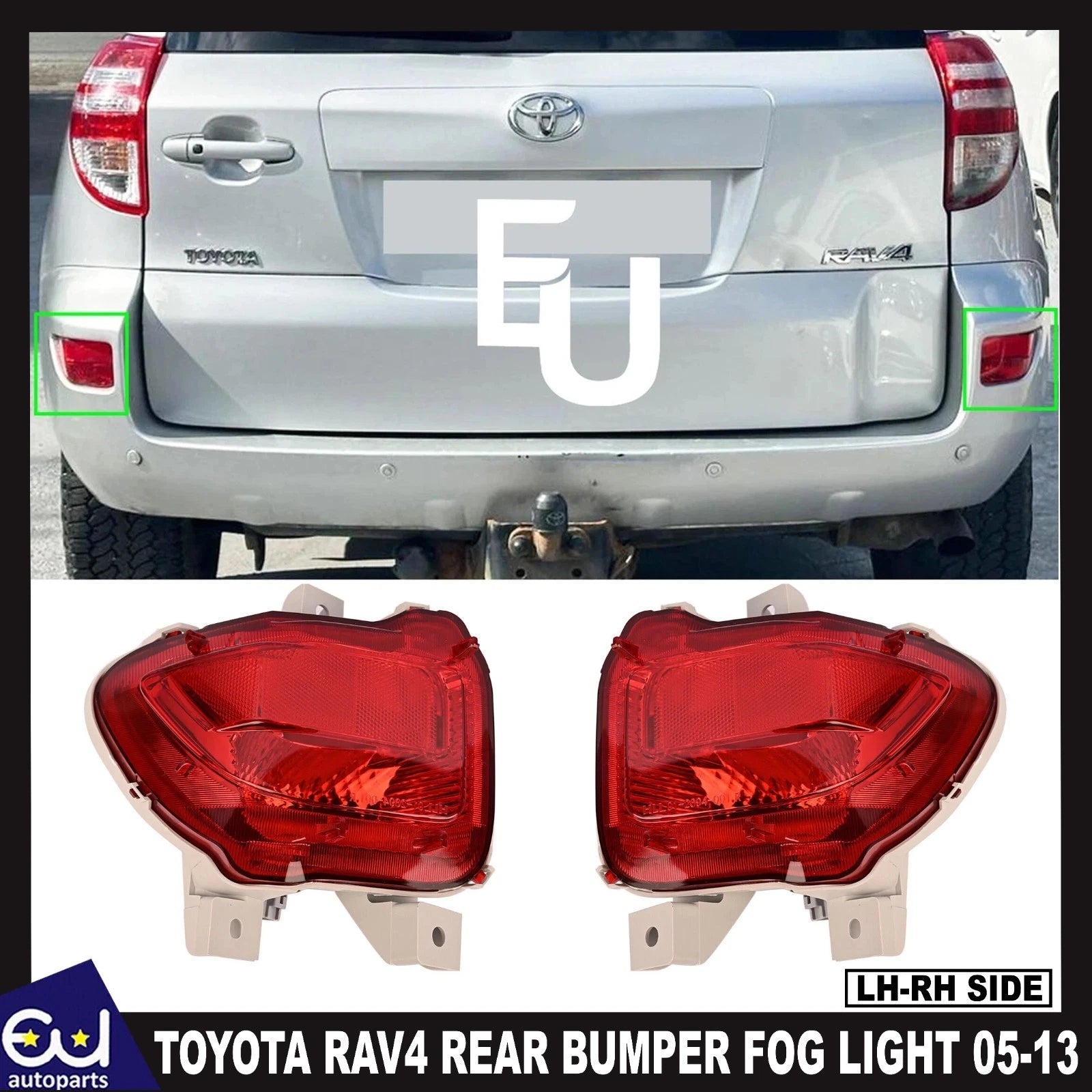 FOR TOYOTA RAV4 LEFT RIGHT SIDE REAR LIGHT REFLECTOR BUMPER FOG LAMP 2005-2013