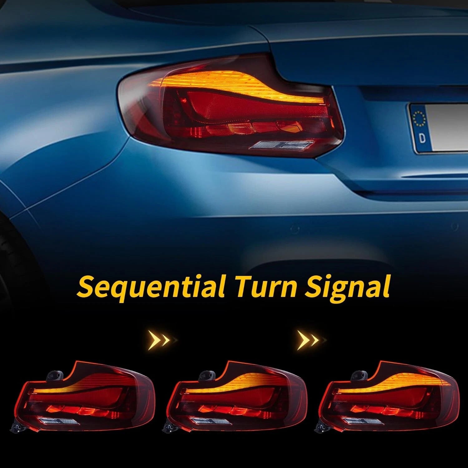 PAIR RED OLED TAIL LIGHTS LAMP FOR BMW 2 SERIES F22 F23 M2 W/ANIMATION 2014-2020