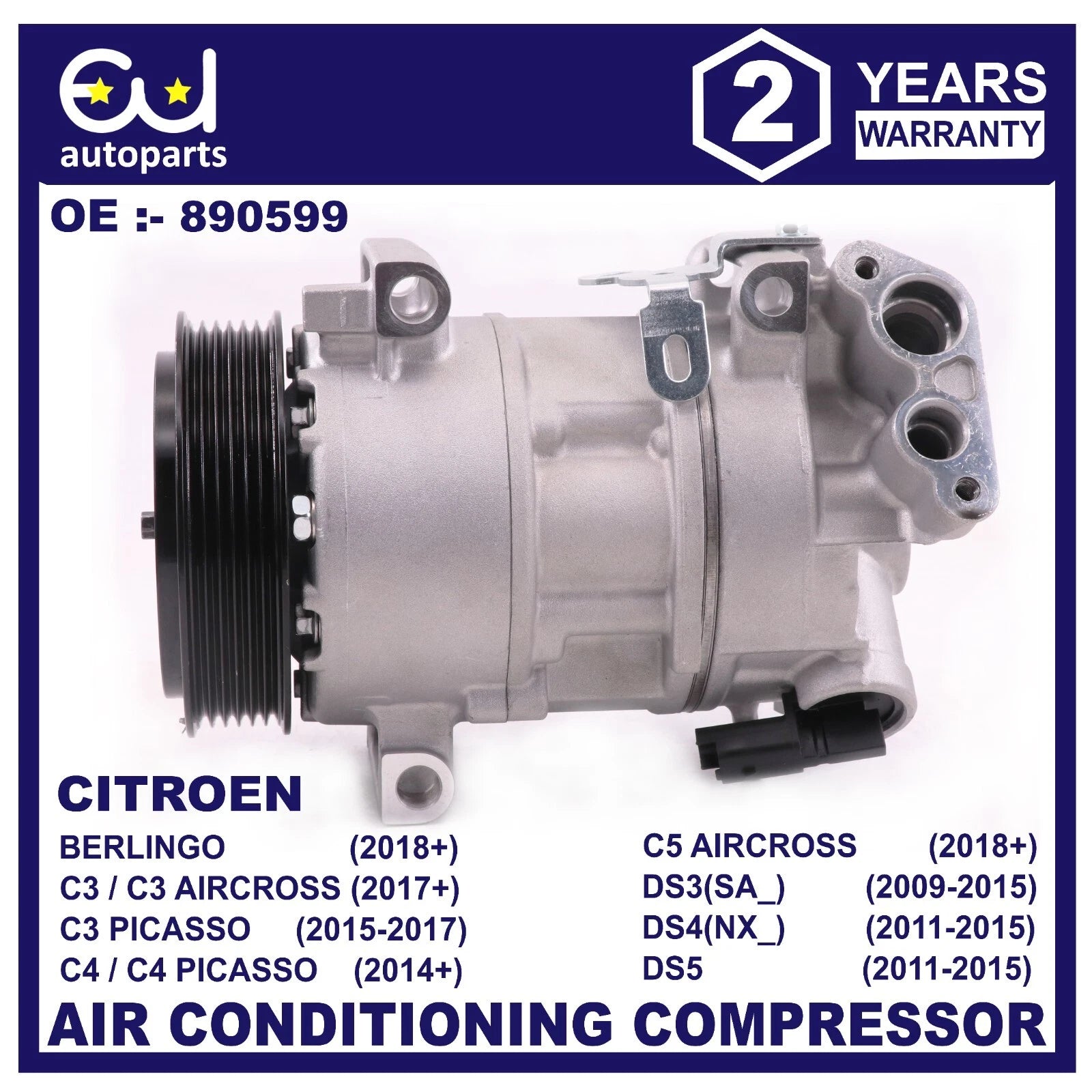 AIR CON A/C COMPRESSOR FOR CITROEN BERLINGO C3 AIRCROSS C4 GRAND PICASSO DS3 DS5