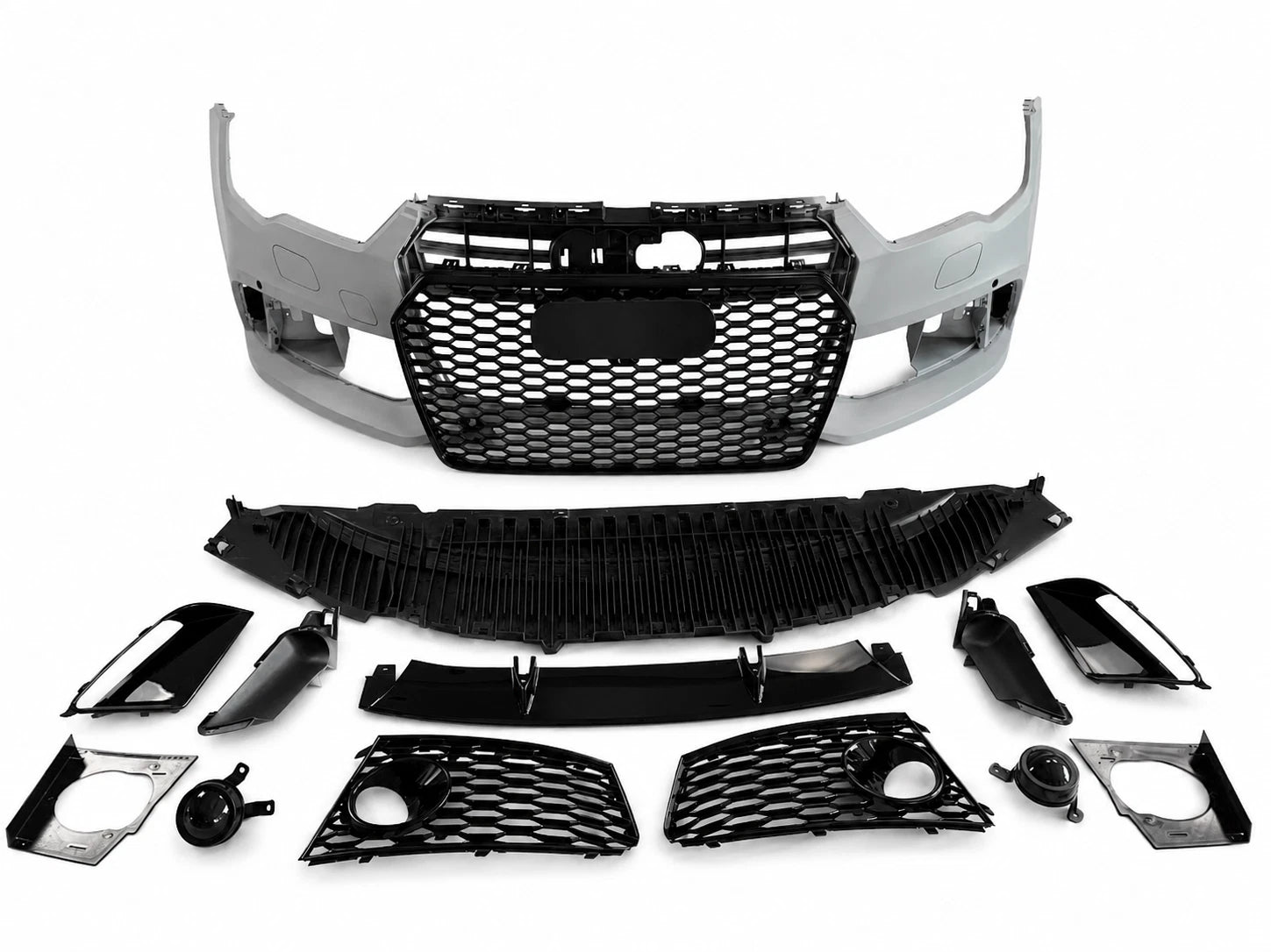 RS7 LOOK FRONT BUMPER CONVERSION KIT FOR AUDI A7 S7 C7.5 15-18 GRILLE W/SPLITTER