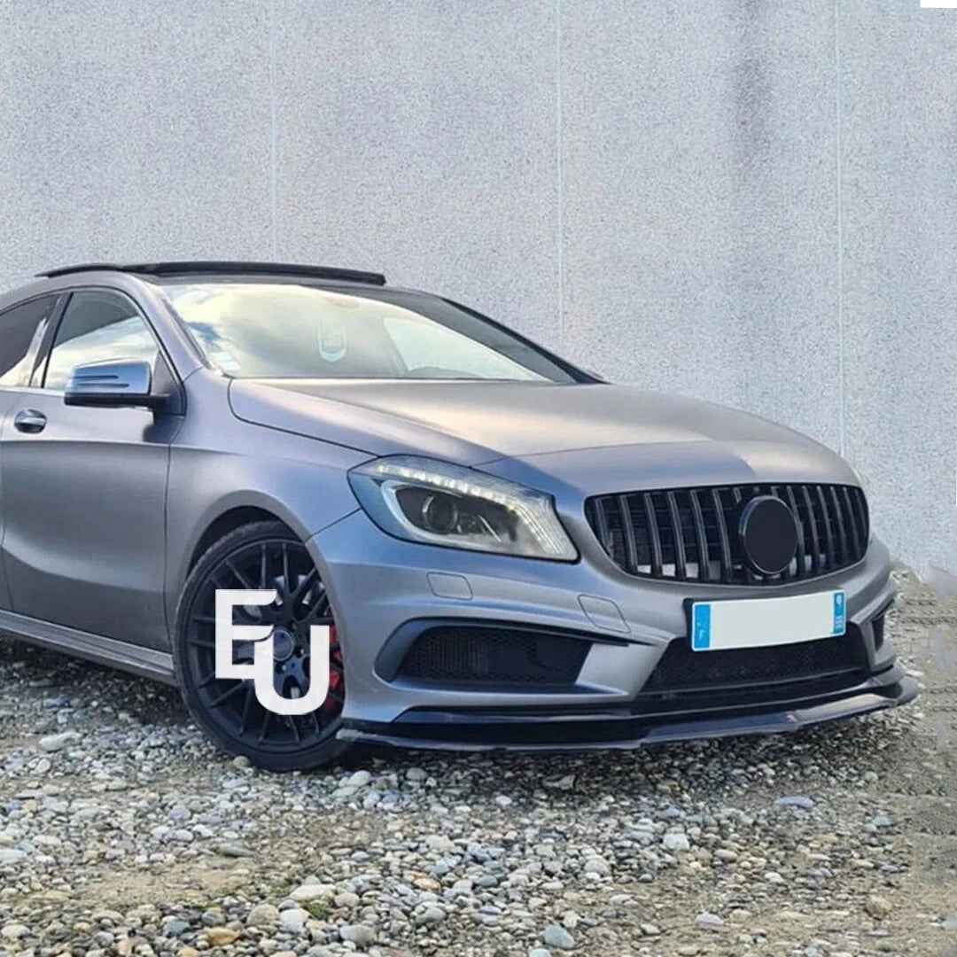 FOR MERCEDES BENZ W176 A45 AMG FRONT BUMPER SPLITTER SPOILER LIP GLOSS BLK 12-18