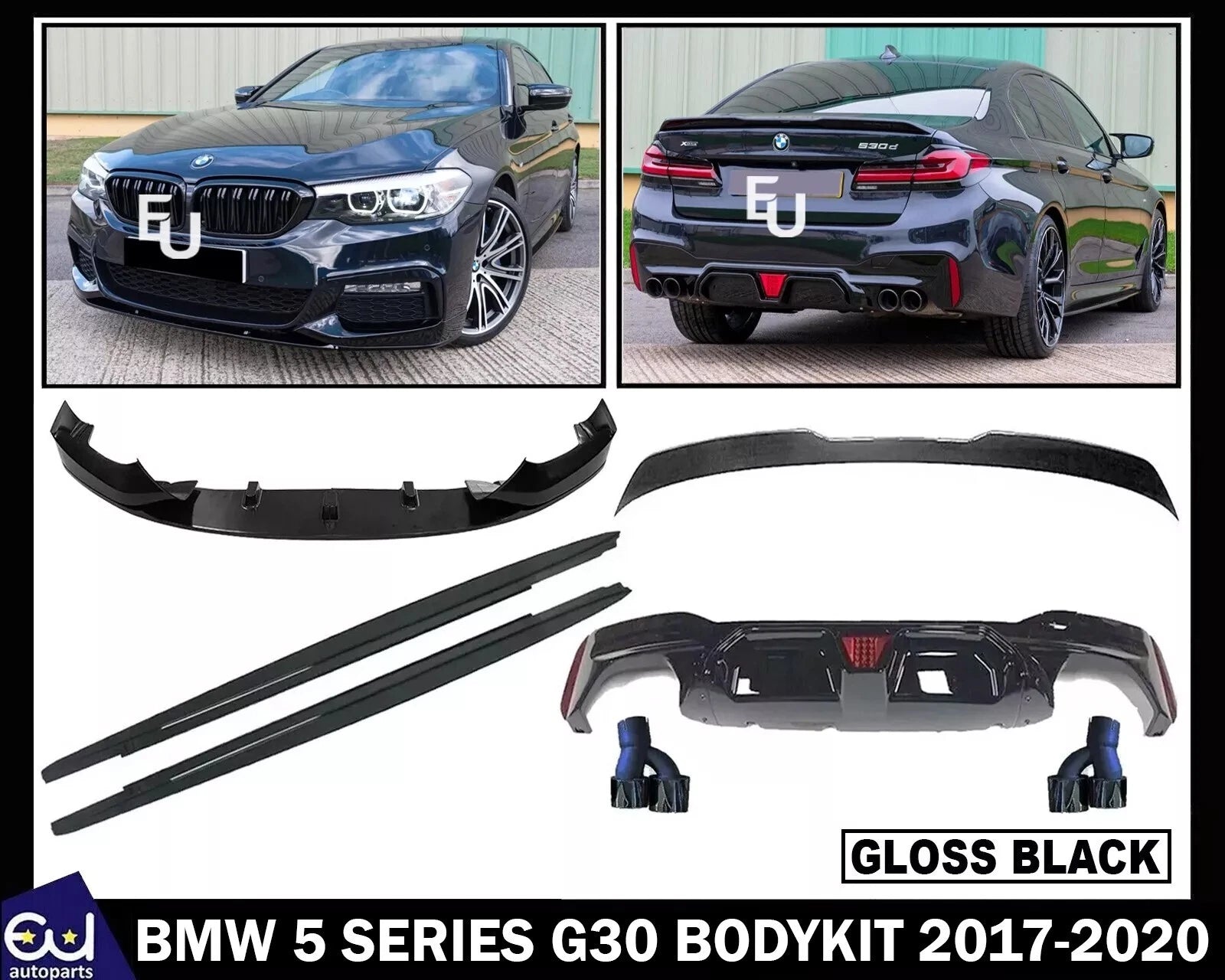 BODYKIT BODY KIT FRONT SPLITTER REAR SKIRT DIFFUSER FOR BMW 5 SERIES G30 17-20