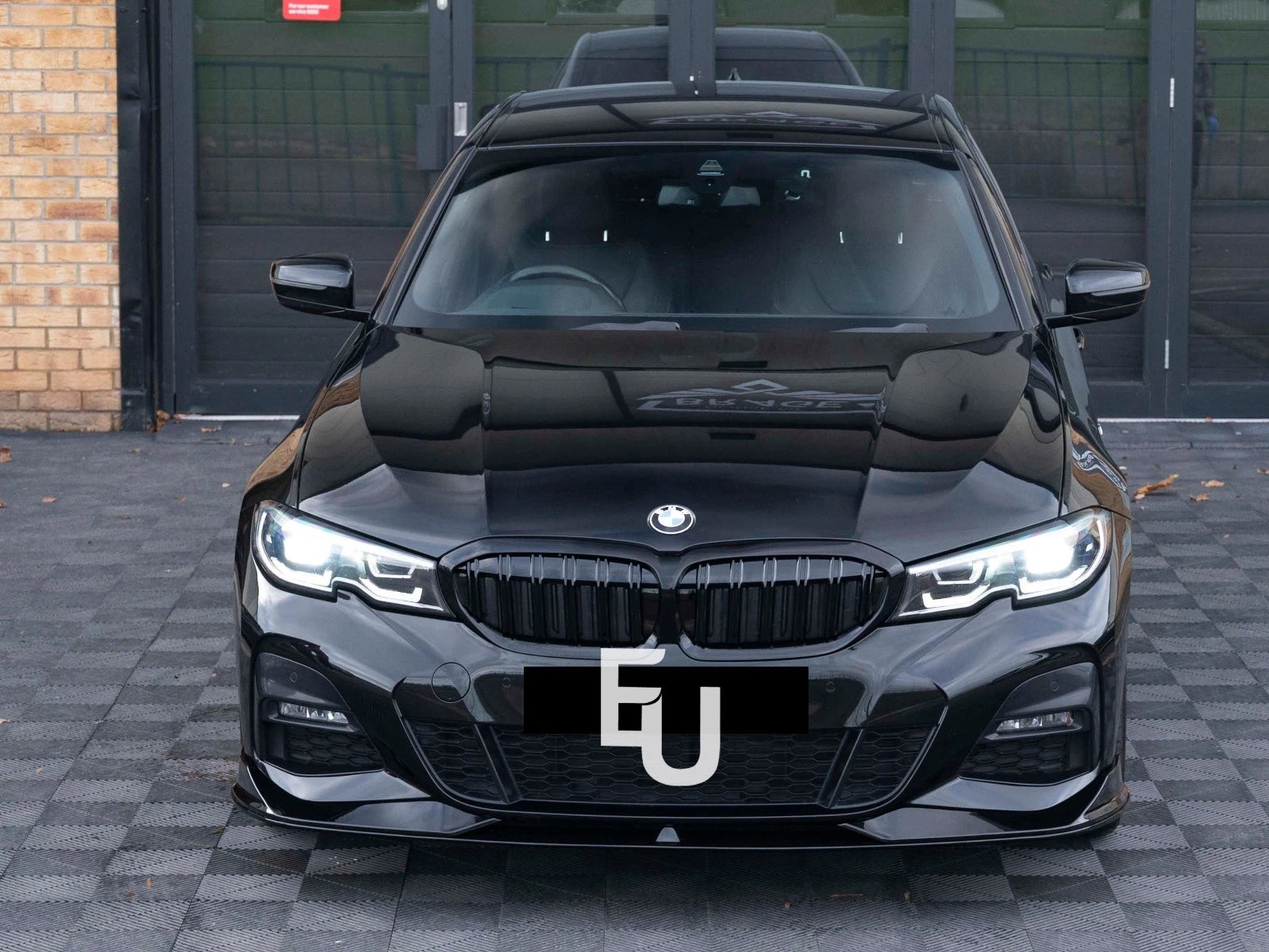 FOR BMW 3 SERIES G20 G21 AC STYLE FRONT SPLITTER LIP SPOILER GLOSS BLACK 2018-21