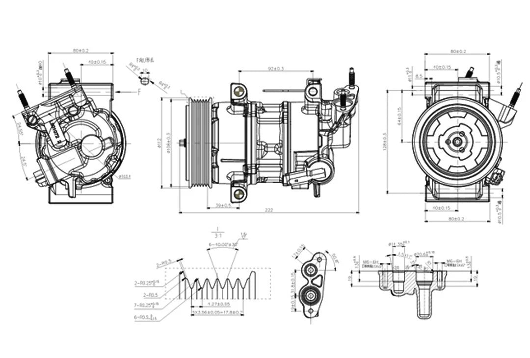 AIR CONDITIONING AC COMPRESSOR FOR CITROEN C3 SC DS3 SA MK2 DS 3 SB 1.0 1.2 1.6L