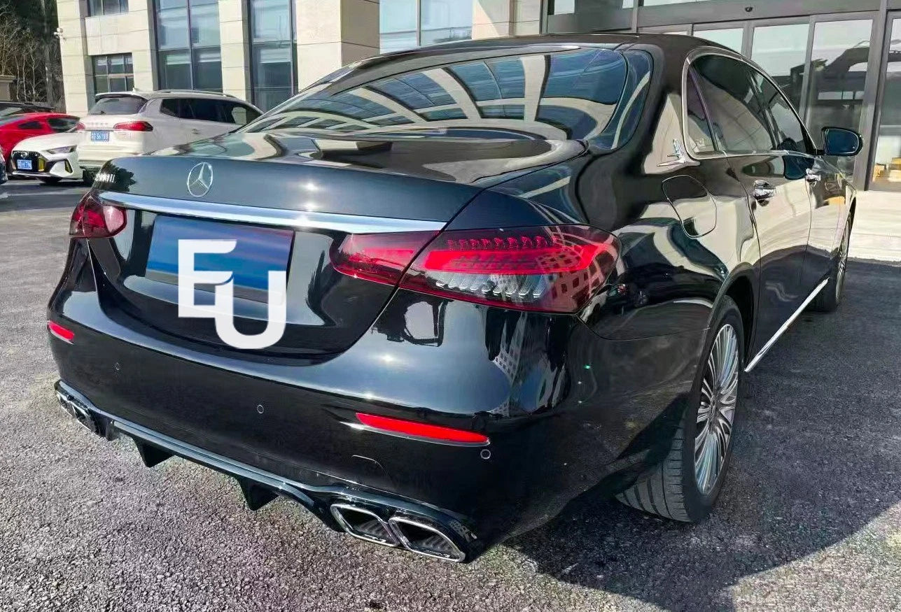 FOR MERCEDES E CLASS W213 REAR BUMPER DIFFUSER NORMAL SEDAN E63 LOOK TAILPIPES