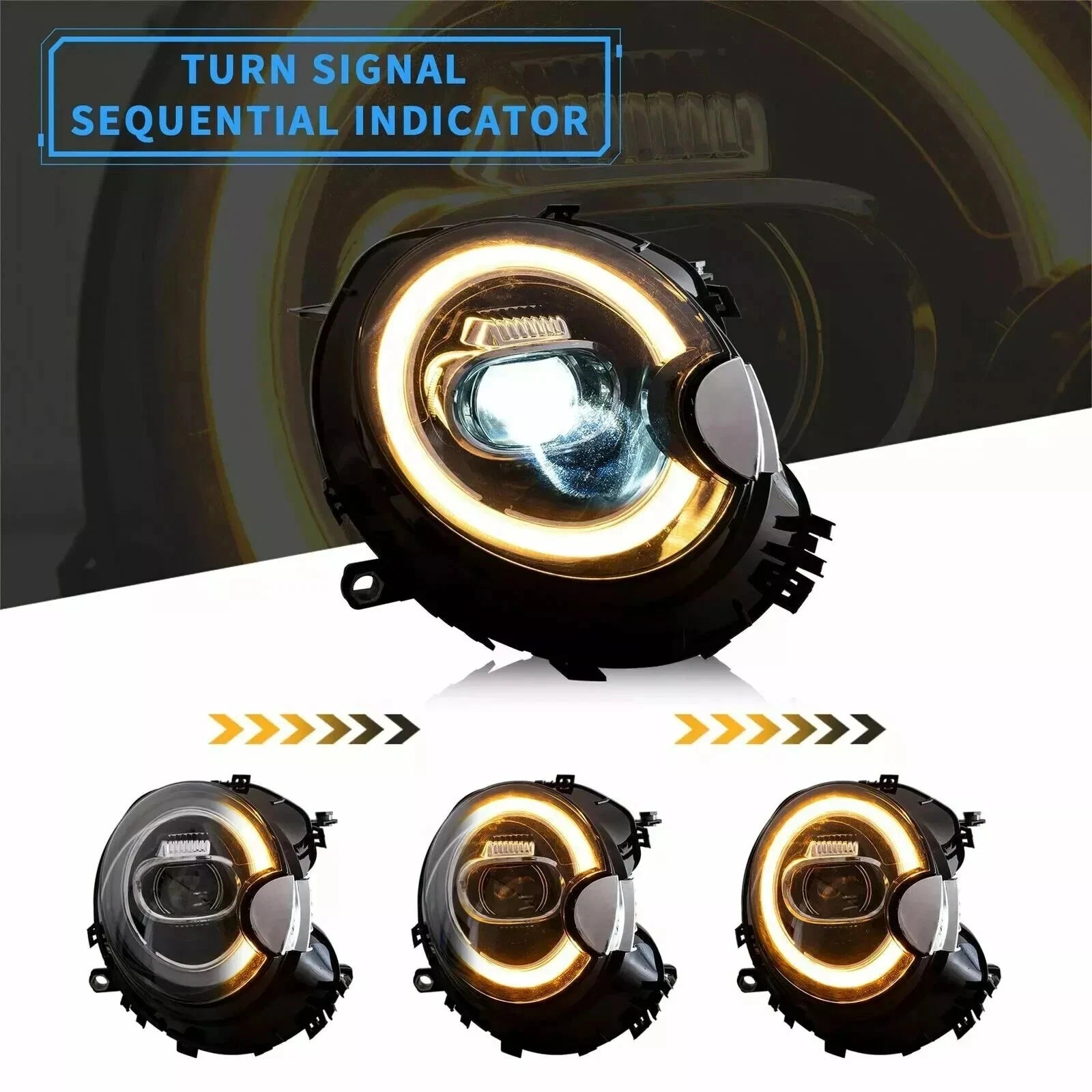FULL LED HEADLIGHTS LAMP FOR BMW MINI COOPER 2007-2013 R55 R56 R57 R58 R59 LH+RH
