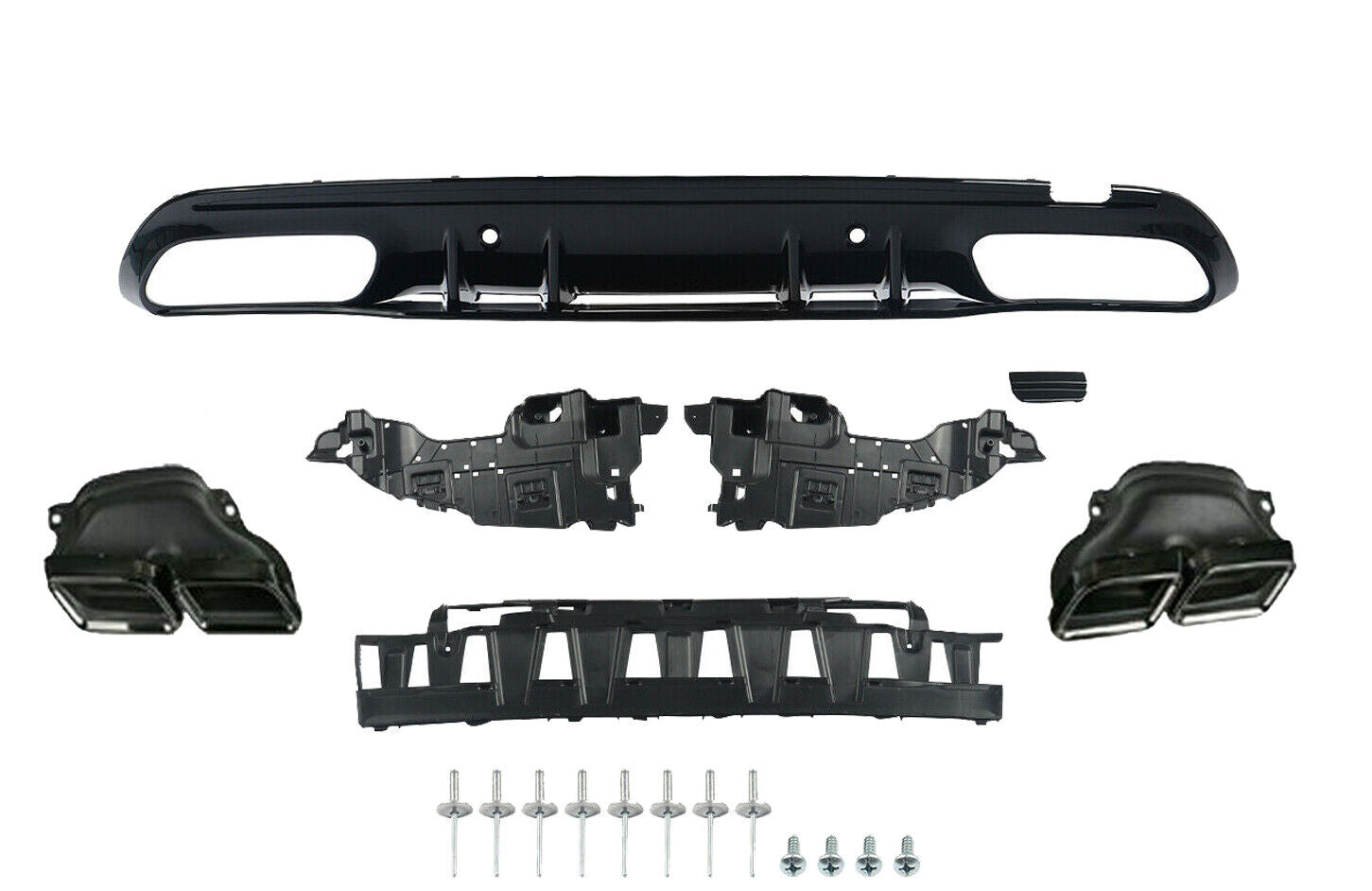 REAR BUMPER DIFFUSER FOR MERCEDES BENZ C CLASS W205 AMG C63 TAIL PIPES AMG SEDAN