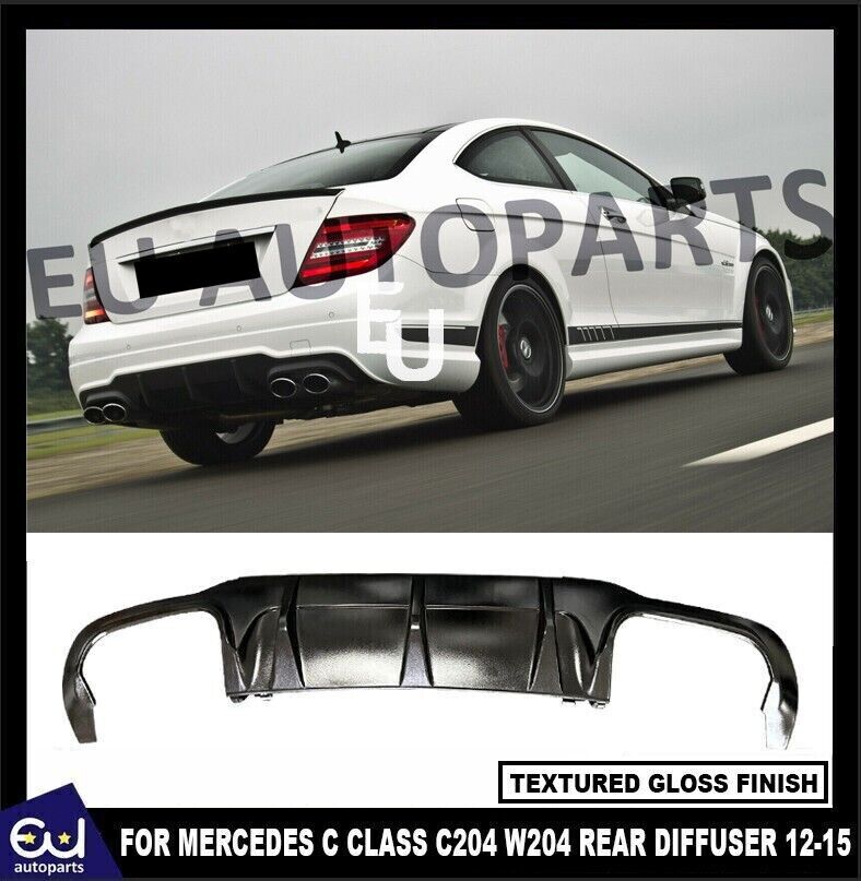 REAR DIFFUSER AMG STYLE FOR MERCEDES C CLASS C204 W204 C63 TEXTURED GLOSS FINISH