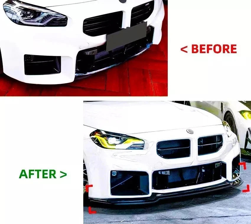 FOR BMW M2 G87 GLOSS BLACK FRONT SPLITTER SPOILER LIP BODY KIT M PERFORMANCE 23+