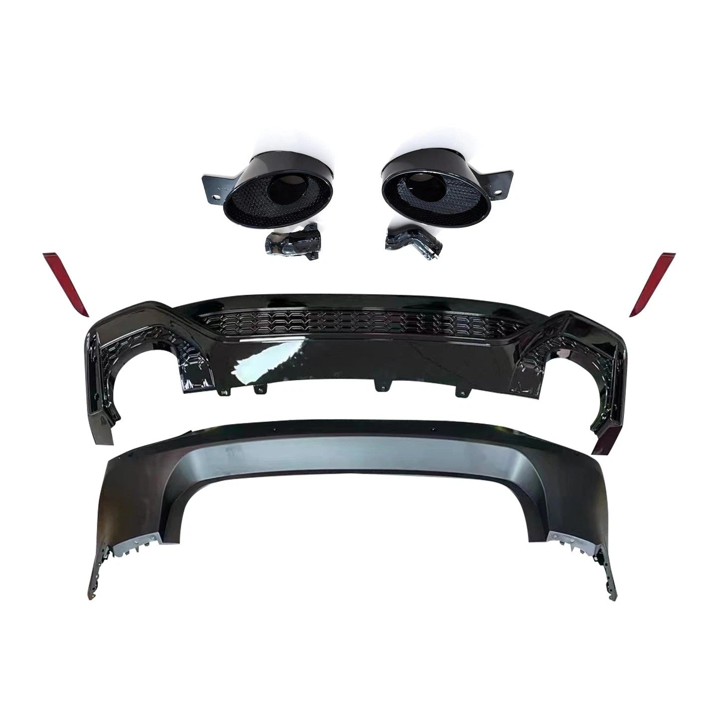 RS6 ABT CONVERSION REAR BUMPER DIFFUSER TAILPIPES FOR AUDI A6 S6 C8 AVANT 2018+