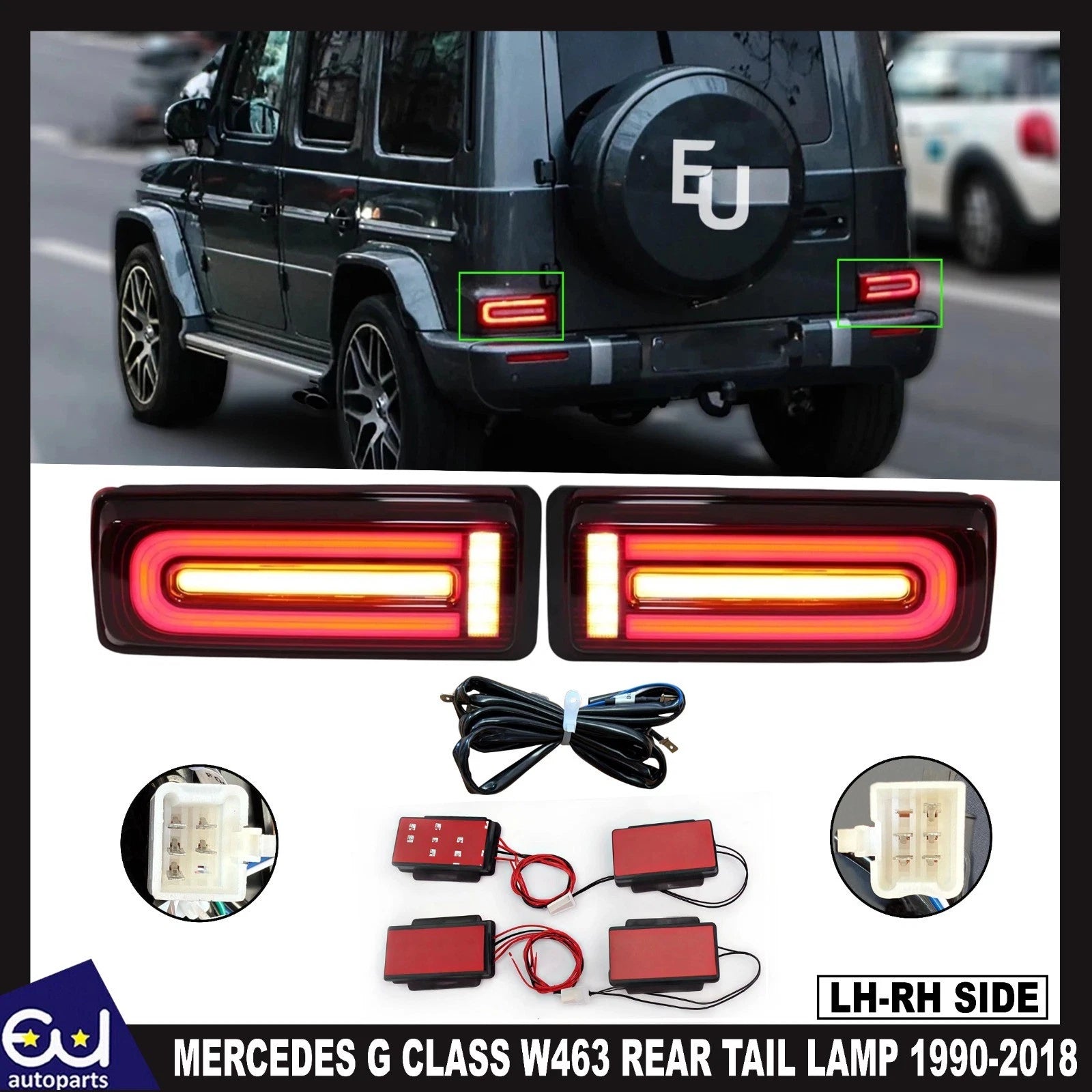 FOR MERCEDES BENZ G CLASS G500 W463 BRAKE LED TAIL LIGHT LAMP SET 1990-2018