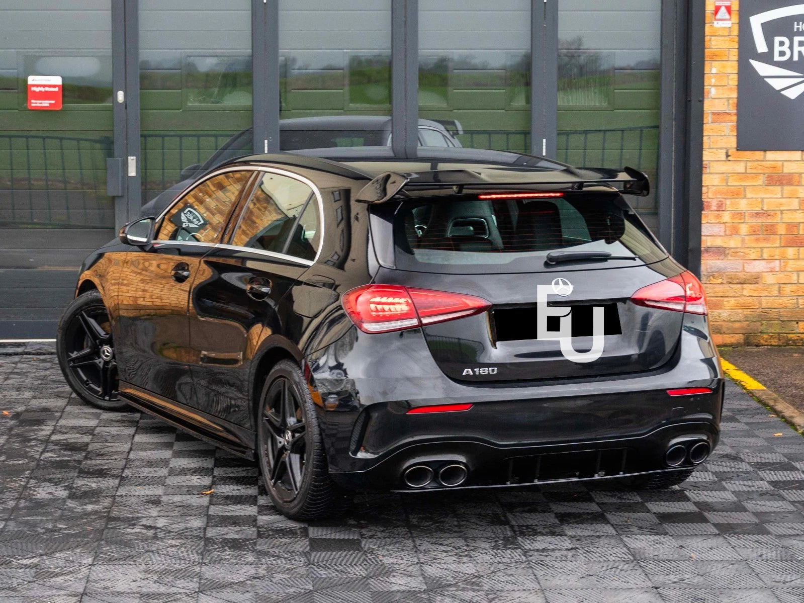 REAR BOOT SPOILER ROOF AMG STYLE FOR MERCEDES A CLASS W177 A45 2018+ GLOSS BLACK