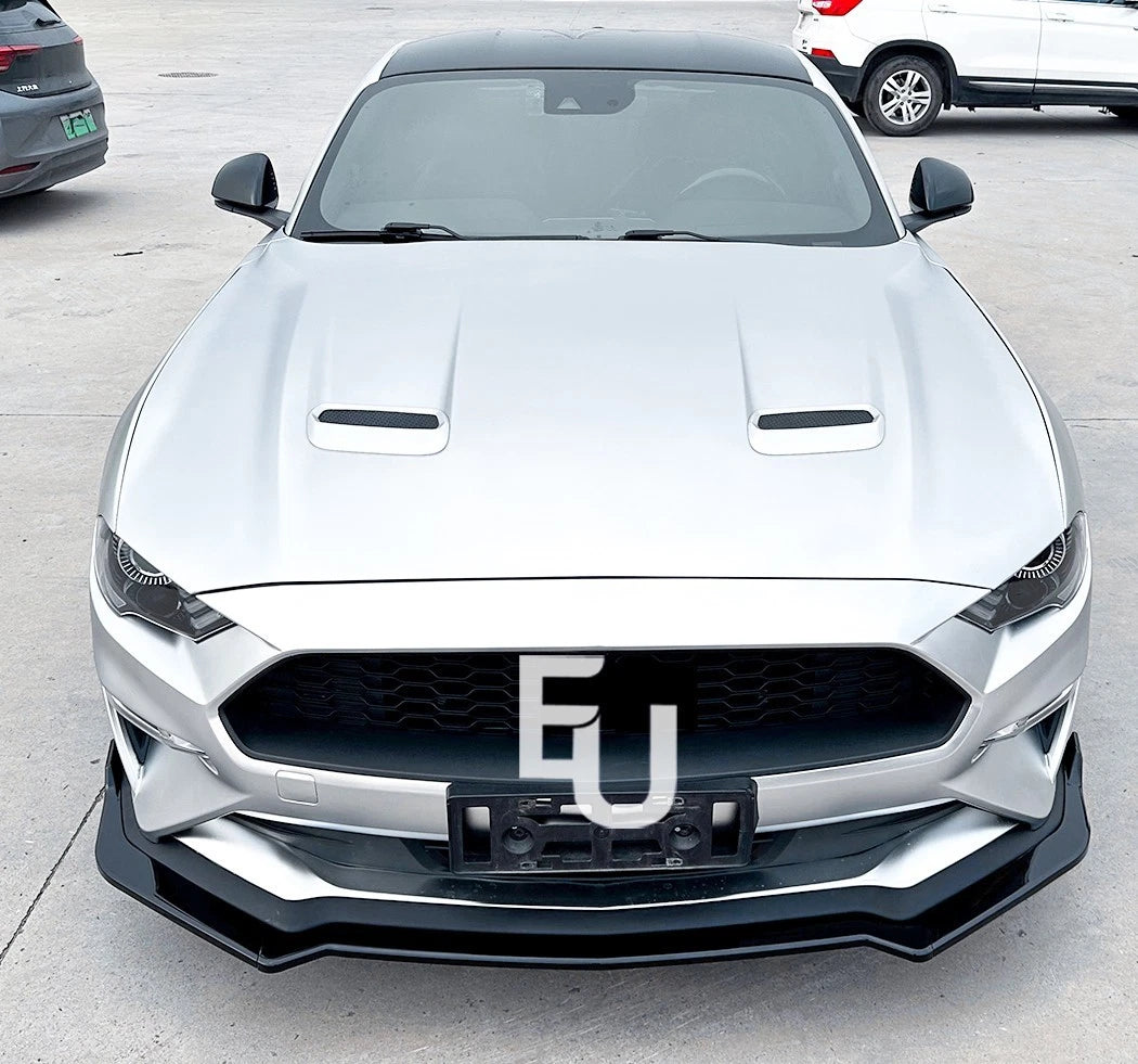 FOR FORD MUSTANG MK6.5 FRONT BUMPER SPOILER LIP SPLITTER GLOSS BLACK 2018-2023
