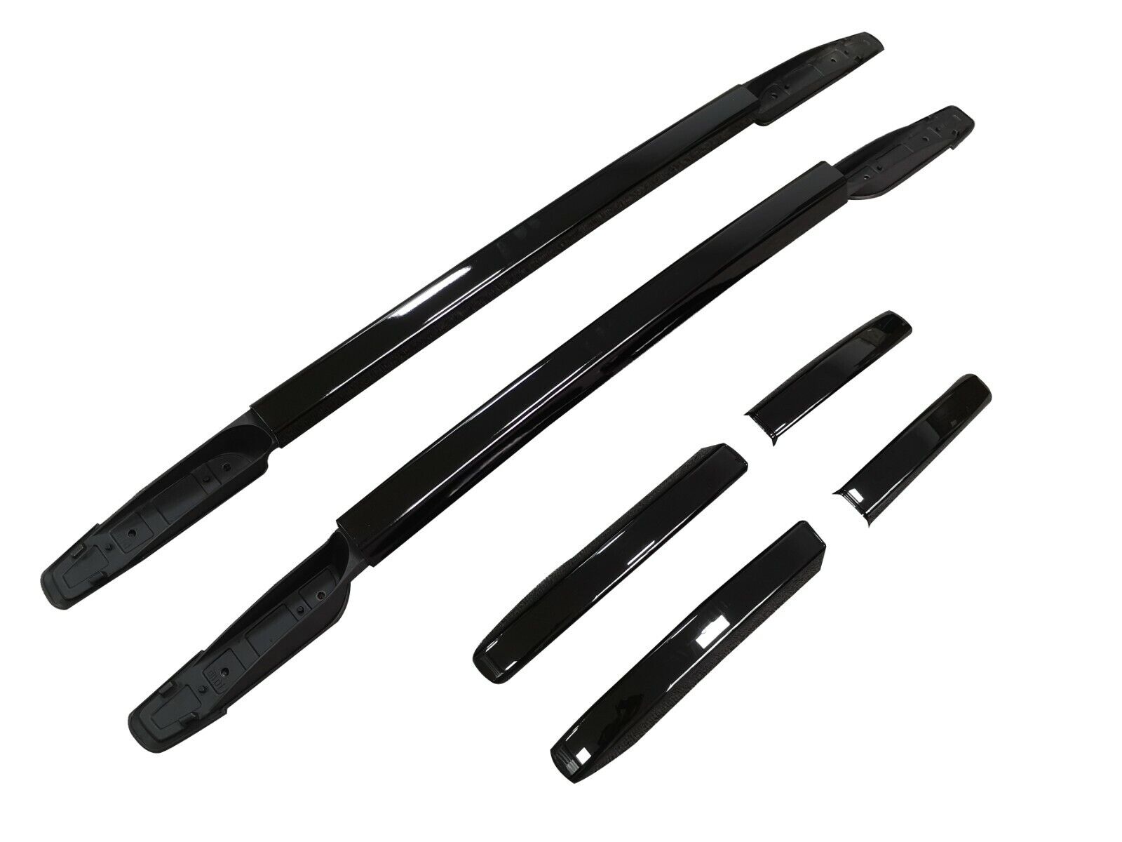 ALUMINIUM BLACK RAISED ROOF RAILS RACK BARS FOR NISSAN NAVARA NP300 D23 14+