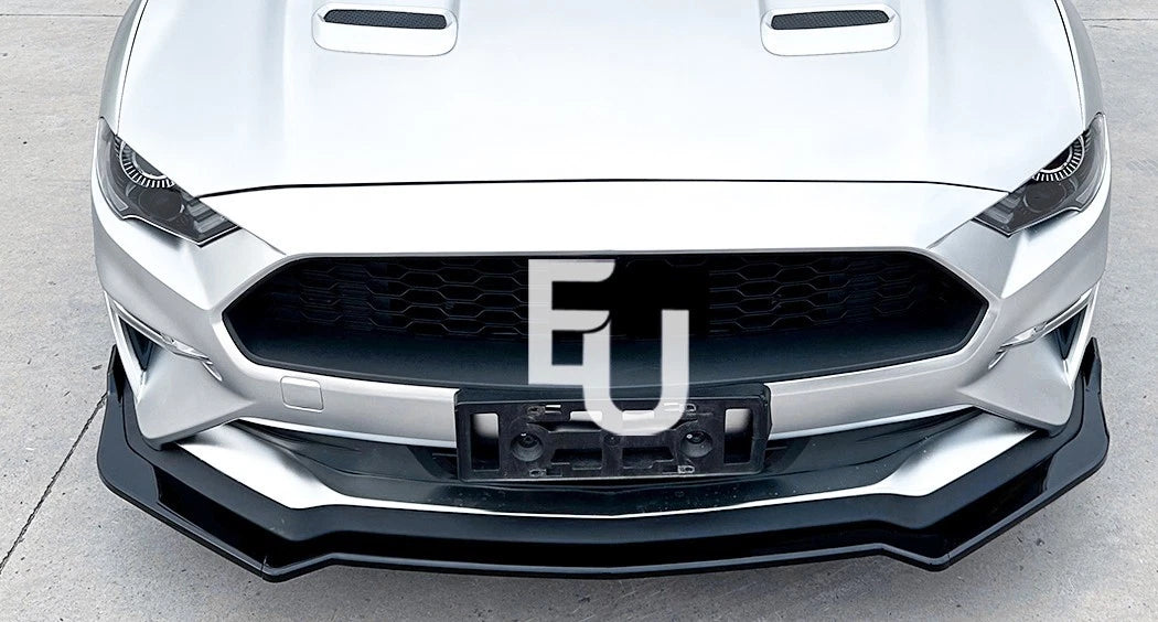 FOR FORD MUSTANG MK6.5 FRONT BUMPER SPOILER LIP SPLITTER GLOSS BLACK 2018-2023