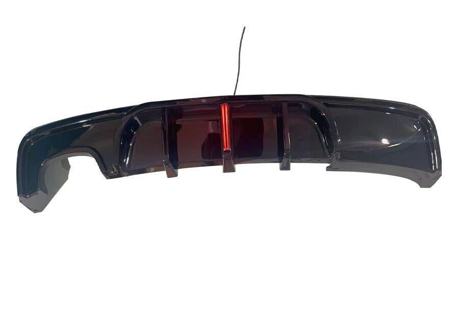 FOR BMW 1 SERIES E82 COUPE M SPORT REAR DIFFUSER GLOSS BLACK 07-13 WITH LED