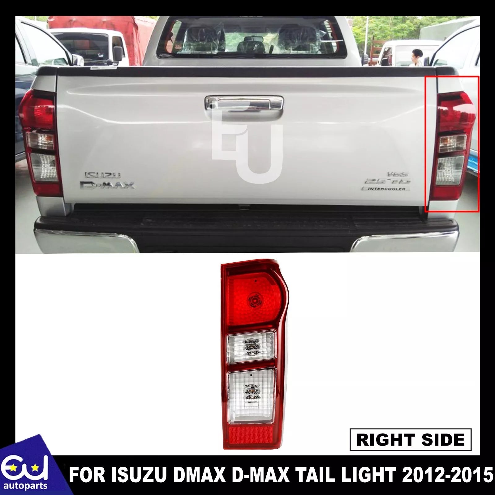 Right Rear Tail Light with Fog Lamp for Isuzu D-Max 2012-2015 Driver Side