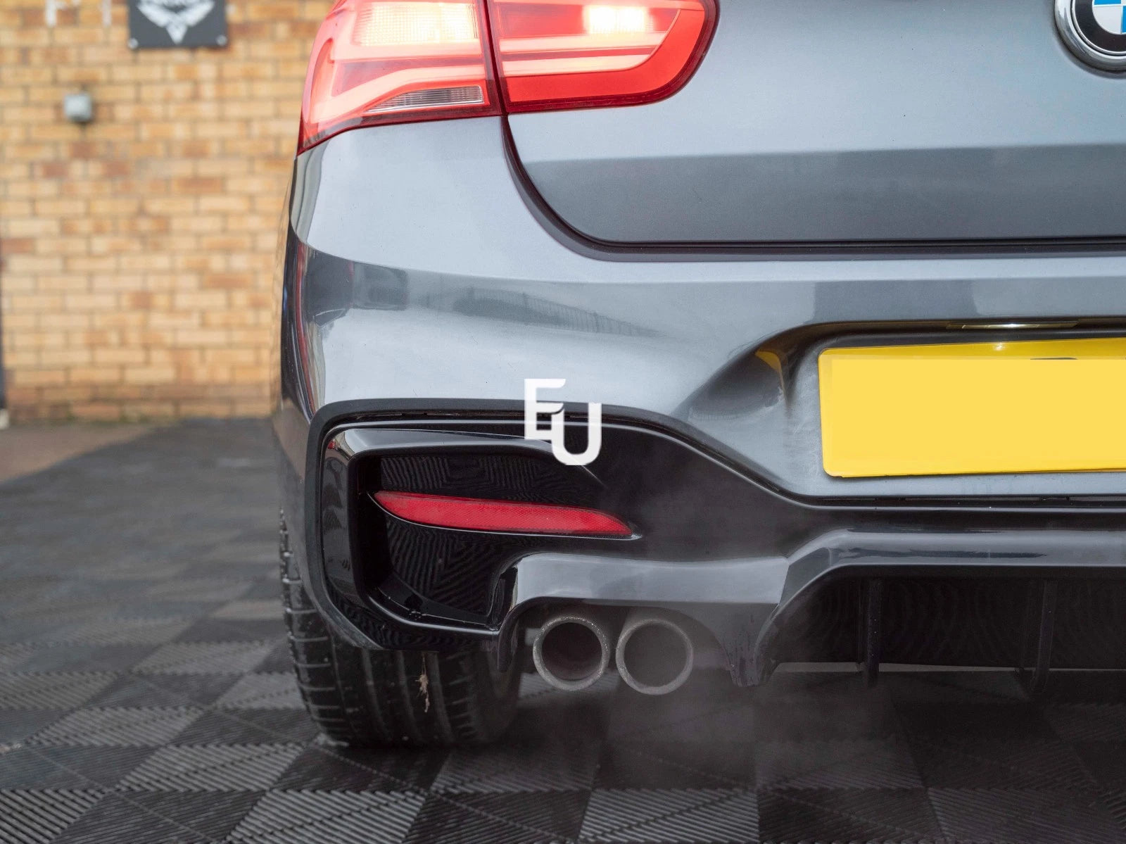 FOR BMW 1 SERIES F20 F21 LCI GLOSS BLACK REAR DIFFUSER LIP VALANCE BUMPER 15-19