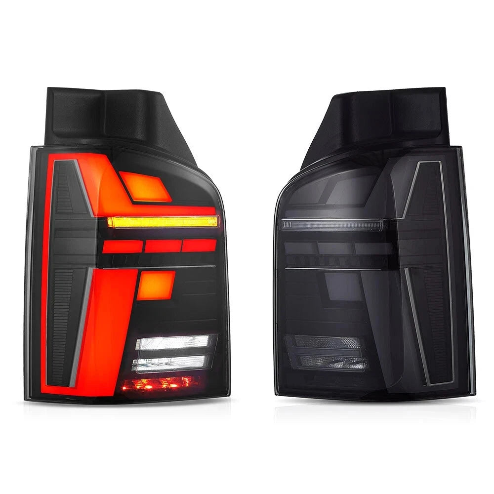 FOR VW MULTIVAN TRANSPORTER T5 T5.1 SMOKED LED REAR TAIL LIGHTS LAMP W/ANIMATION