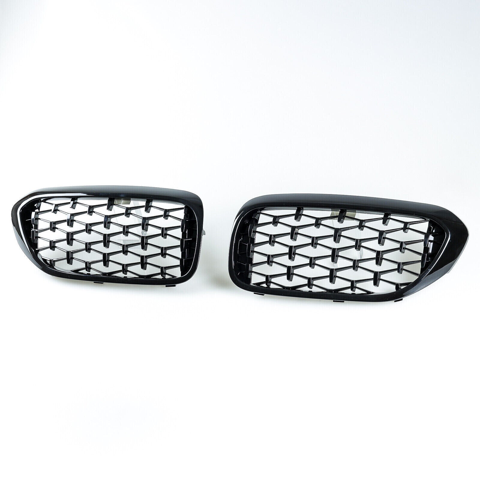 FOR BMW 5 SERIES G30 G31 G38 DIAMOND ONE SLAT GLOSS BLACK FRONT GRILLE GRILL 17+