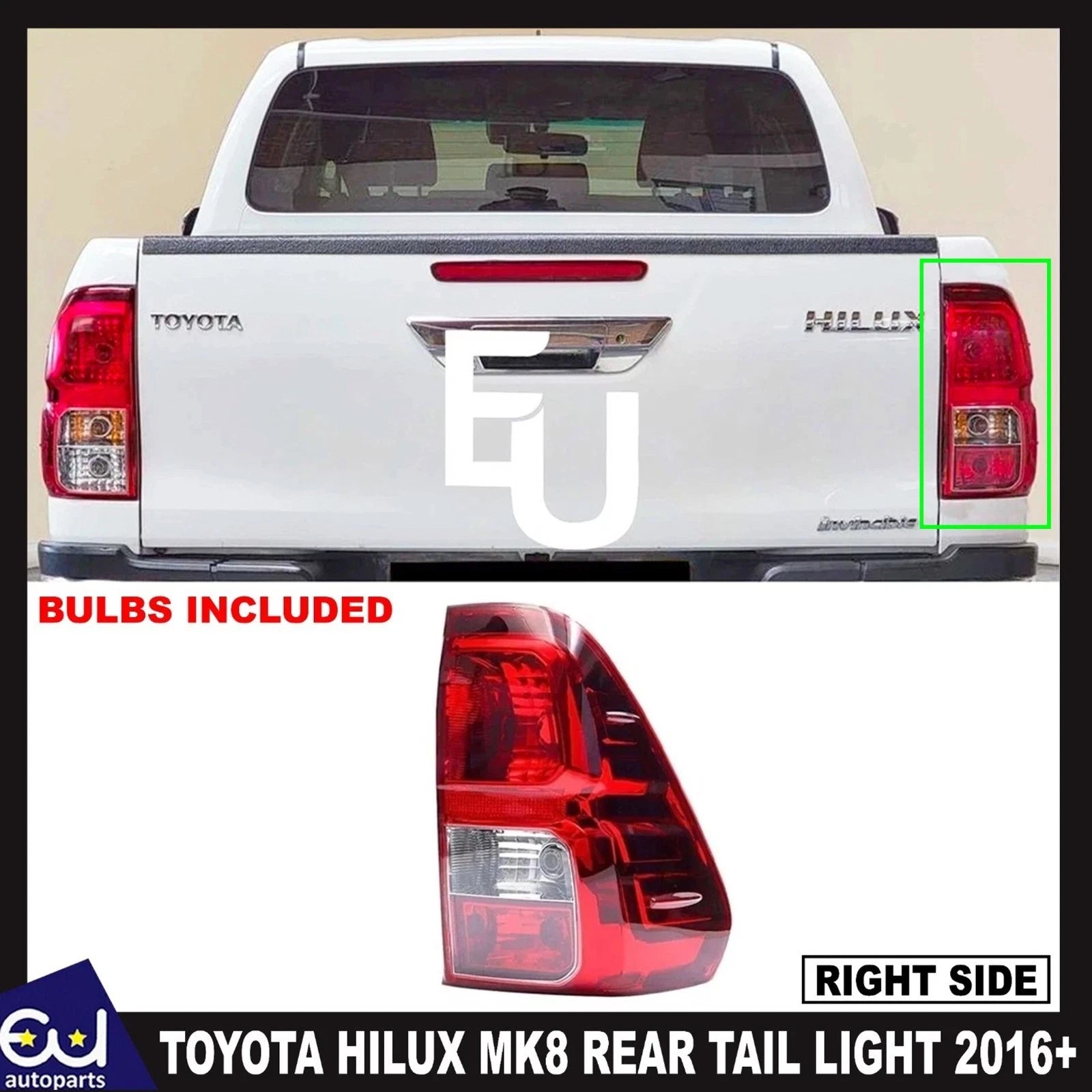 RIGHT DRIVER SIDE HALOGEN REAR TAIL LIGHT BRAKE LAMP FOR TOYOTA HILUX MK8 2016+
