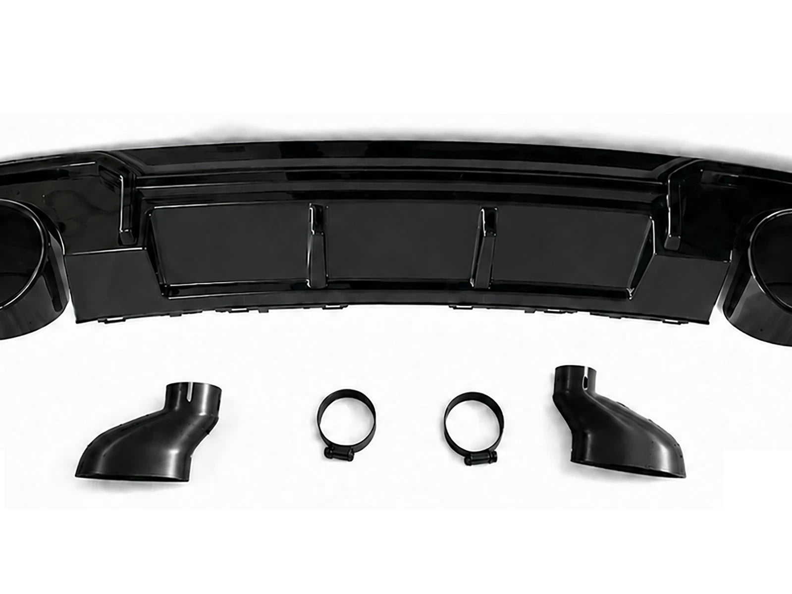 FOR AUDI A3 8V HATCHBACK STANDARD RS3 LOOK REAR DIFFUSER W/TAILPIPE BLACK 16-20