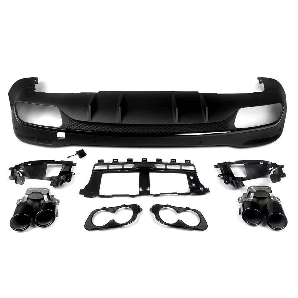 FOR MERCEDES GLE ML V167 W167 GLE53 STYLE REAR DIFFUSER & BLACK TAILPIPES 2019+