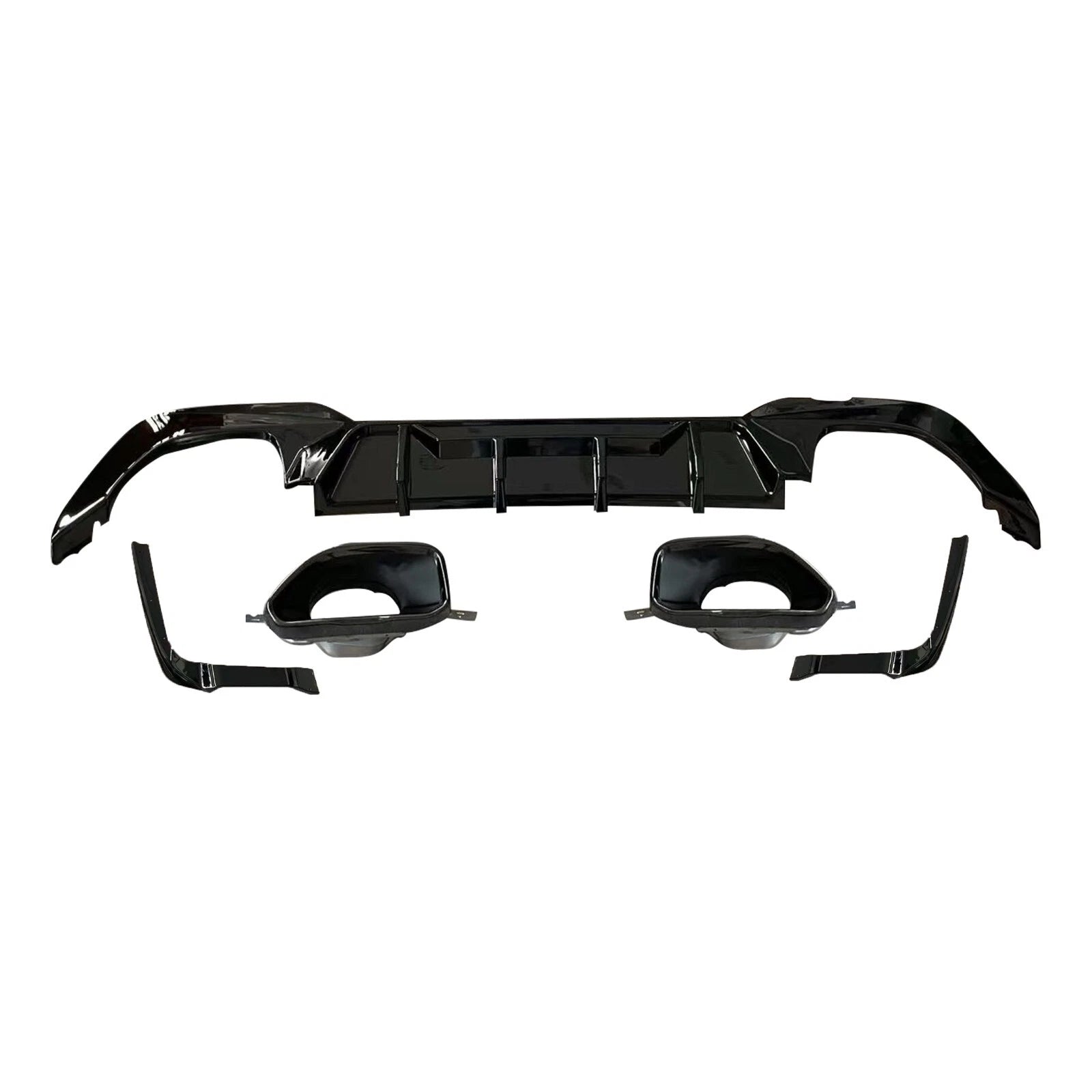 FOR BMW G20 G21 M M340i REAR BUMPER DIFFUSER WITH BLACK TAIL PIPE GLOSS 18-22