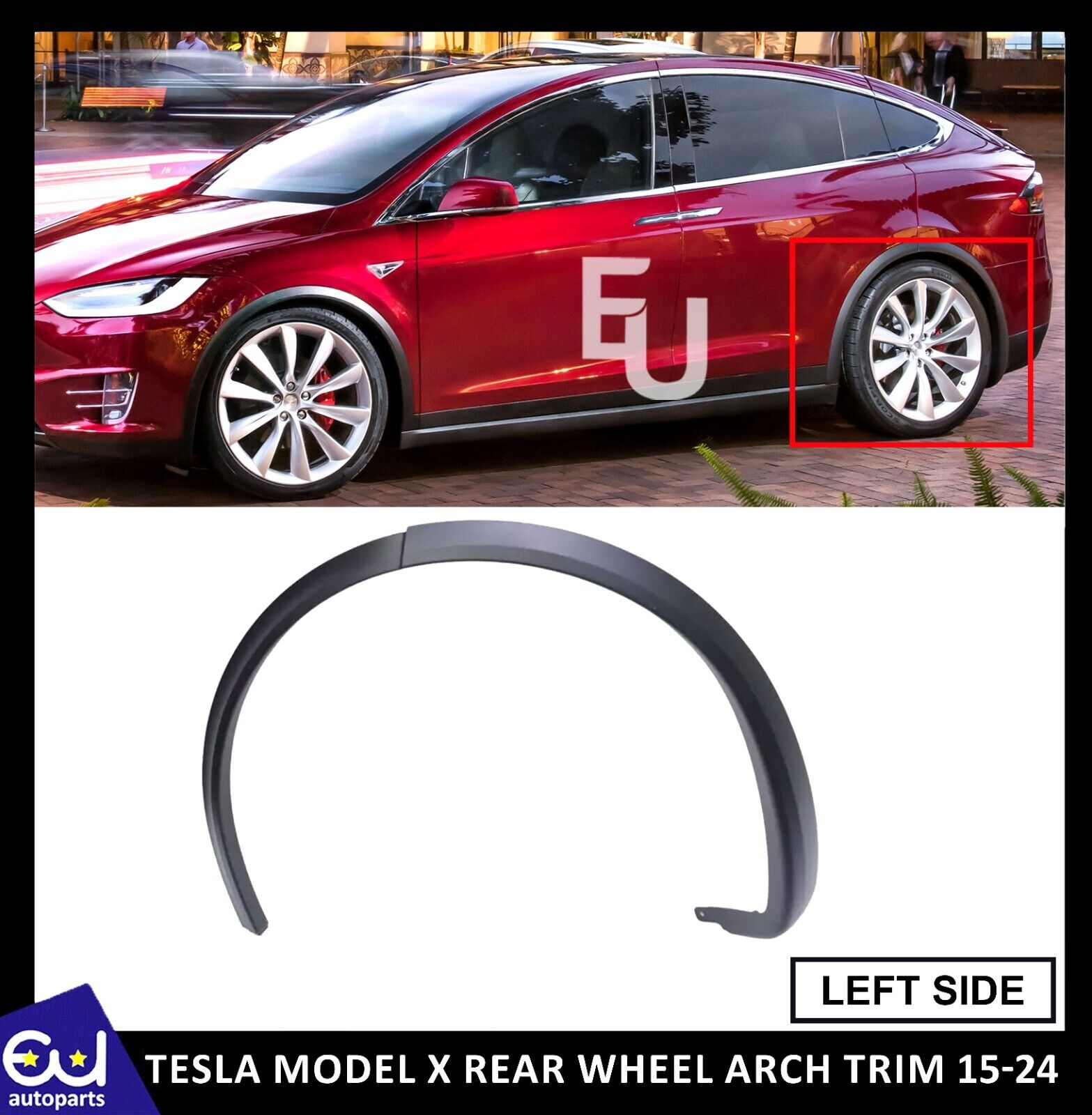 FOR TESLA MODEL X REAR LEFT FENDER WHEEL ARCH MOULDING TRIM 2015- 2024