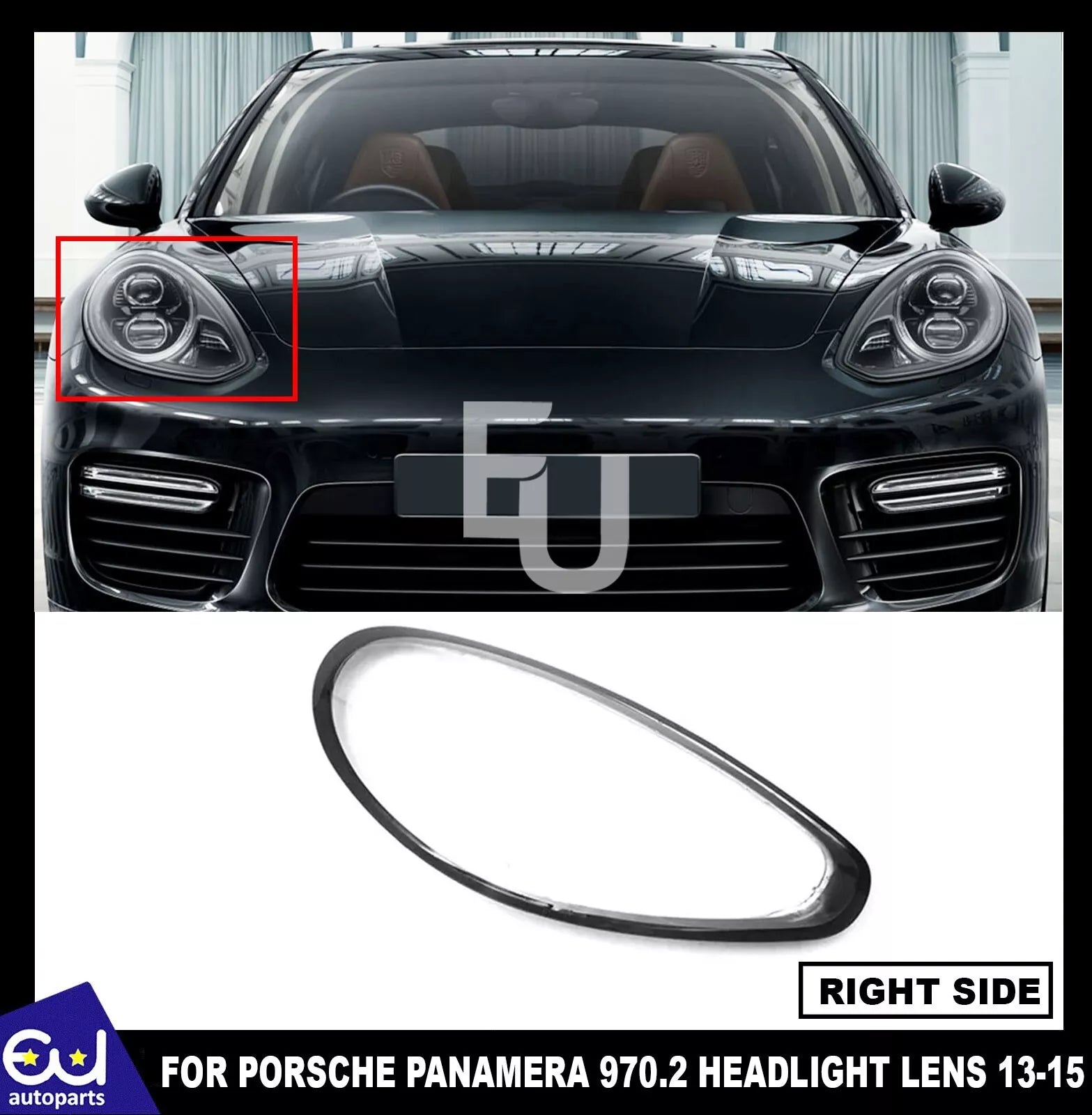 FOR PORSCHE PANAMERA 970 2013-2015 HEADLIGHT GLASS LENS COVER RIGHT DRIVER SIDE