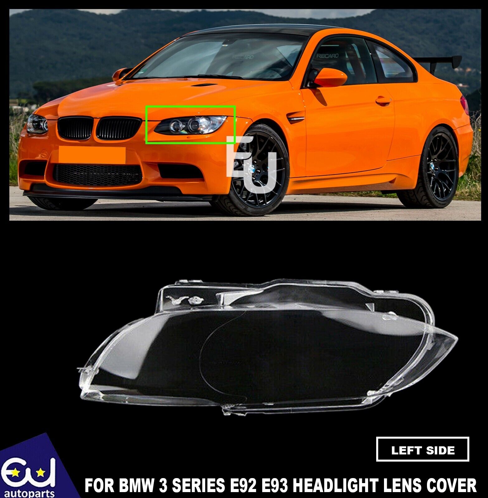 LEFT SIDE HEADLIGHT HEADLAMP LENS COVER SHELL FOR BMW E92 COUPE E93 CABRIO 06-09