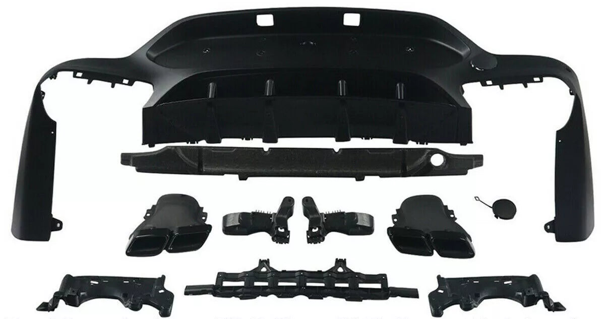 FOR MERCEDES GLC C253 COUPE AMG GLC63 STYLE REAR DIFFUSER & BLACK PIPES 2016+ UK